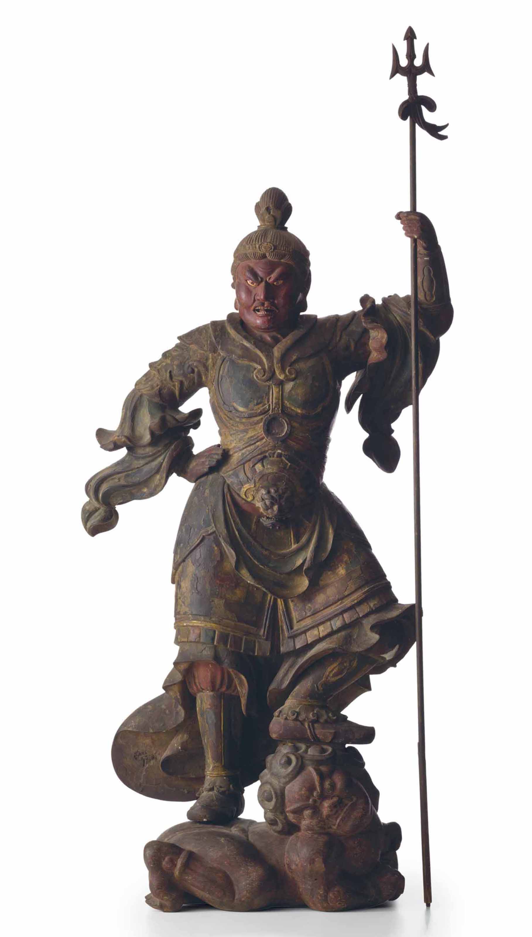 A DRY-LACQUER STANDING FIGURE OF ONE OF THE TEN DISCIPLES OF THE