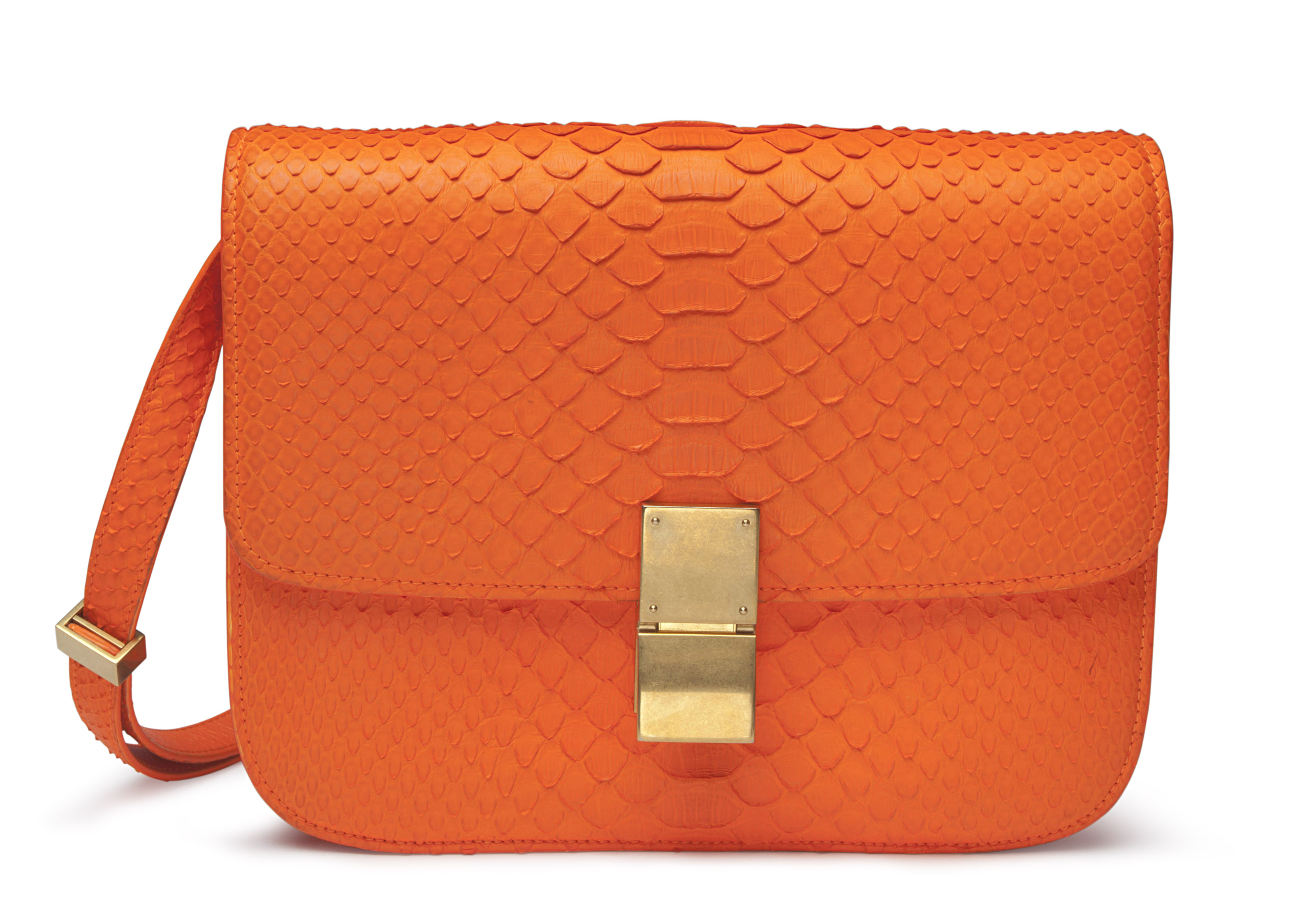 A fluorescent orange python box bag celine 2012 christie s