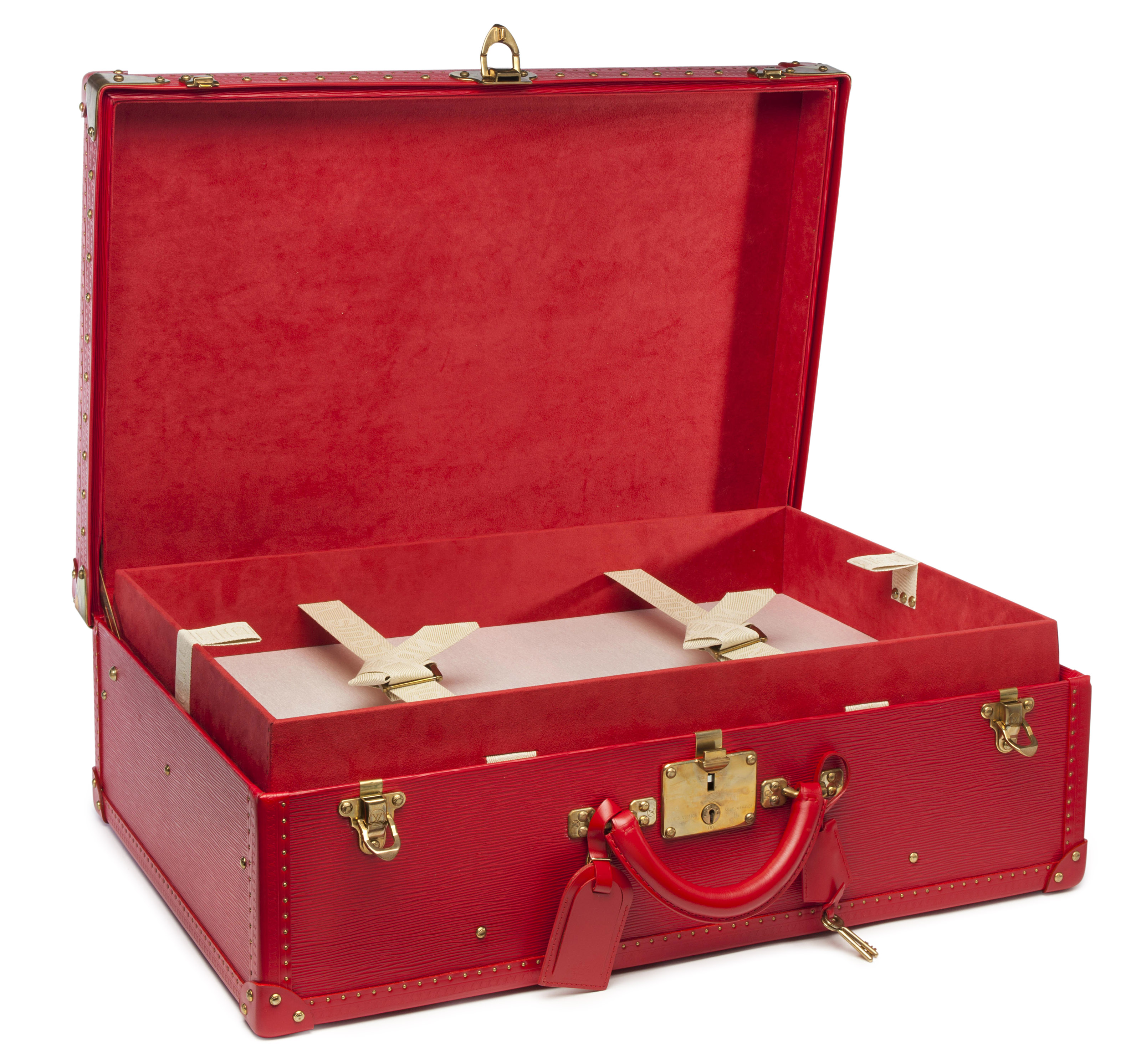 A RED EPI LEATHER ALZER 65 HARDSIDED SUITCASE, LOUIS VUITTON