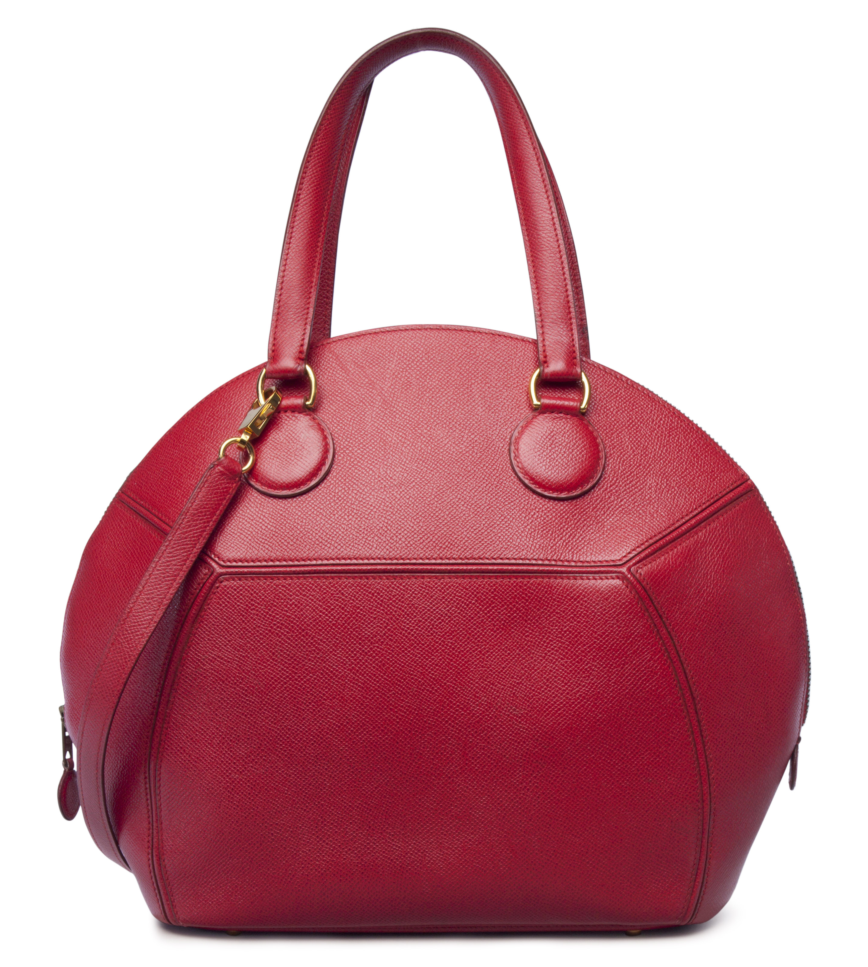 A ROUGE VIF COURCHEVEL LEATHER ILE DE SHIKI BAG, HERMÈS, 1992