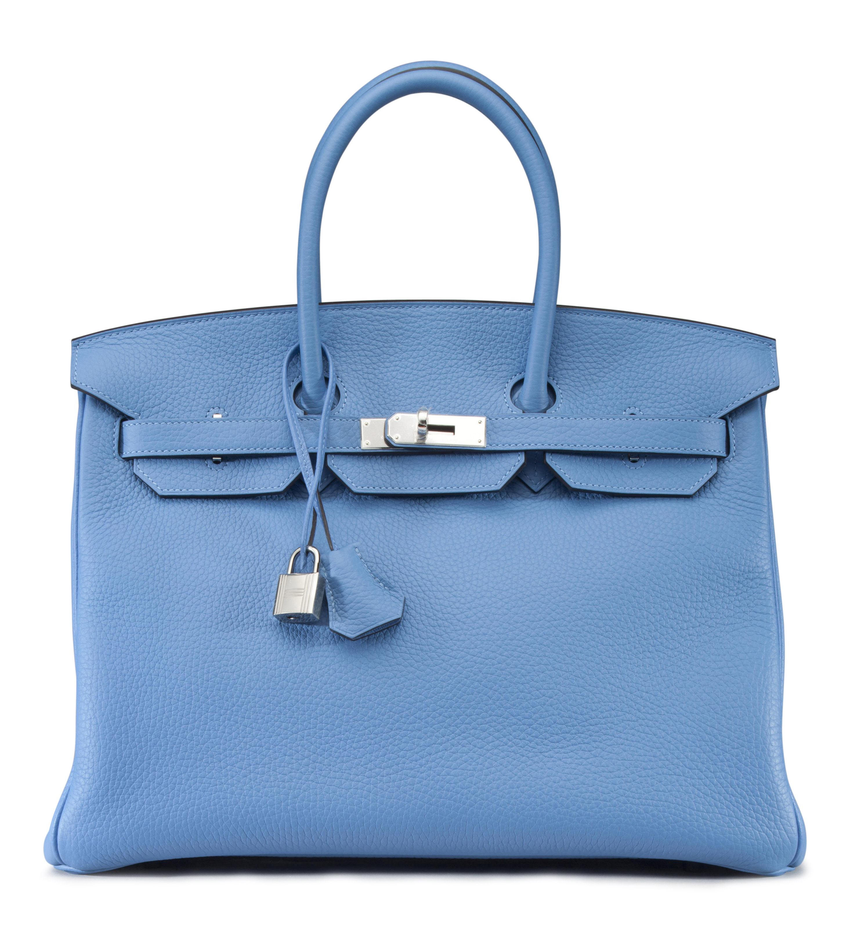 A 35CM BLUE HYDRA CLEMENCE LEATHER BIRKIN BAG, HERMÈS, 2012