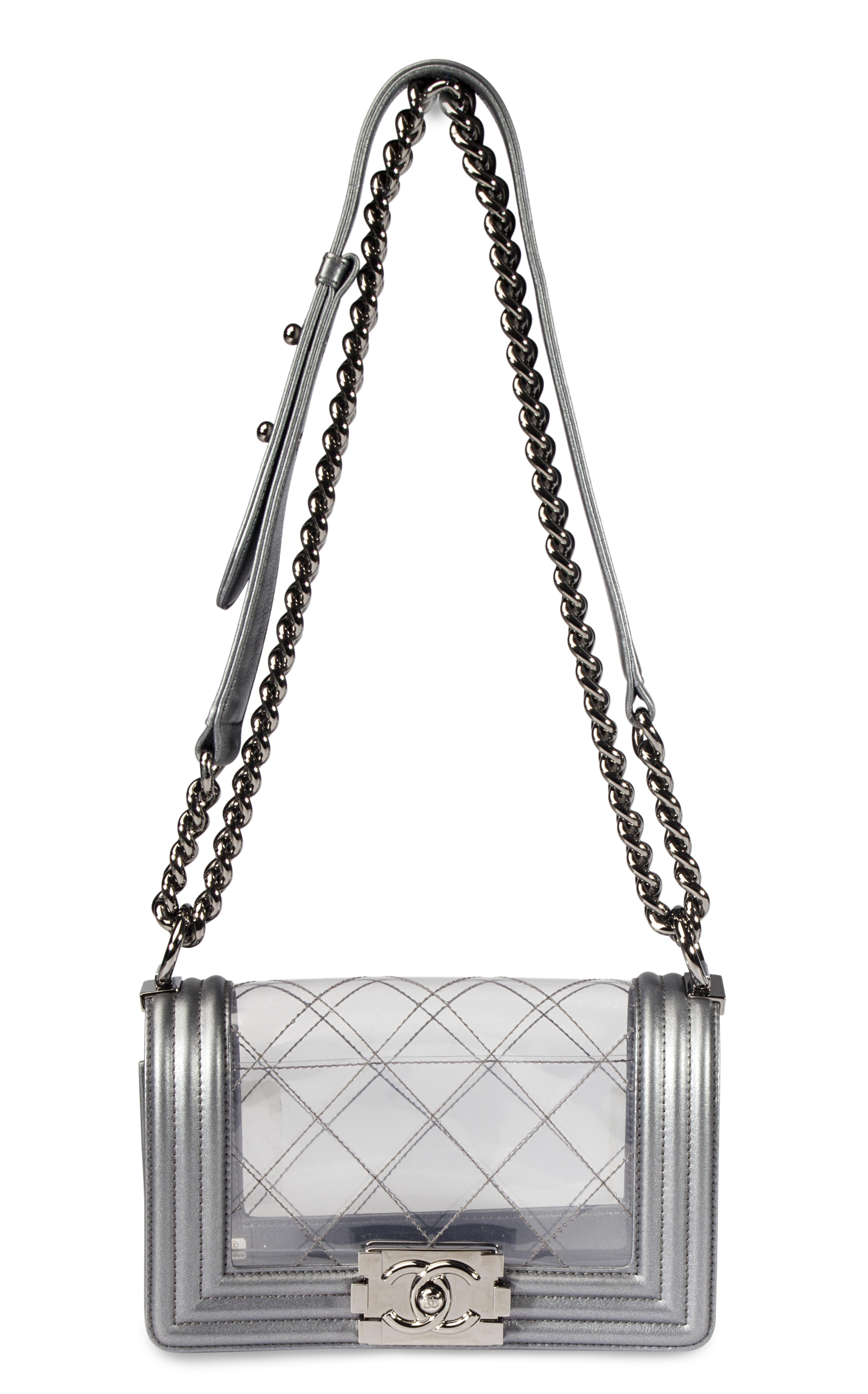 clear chanel boy bag purse