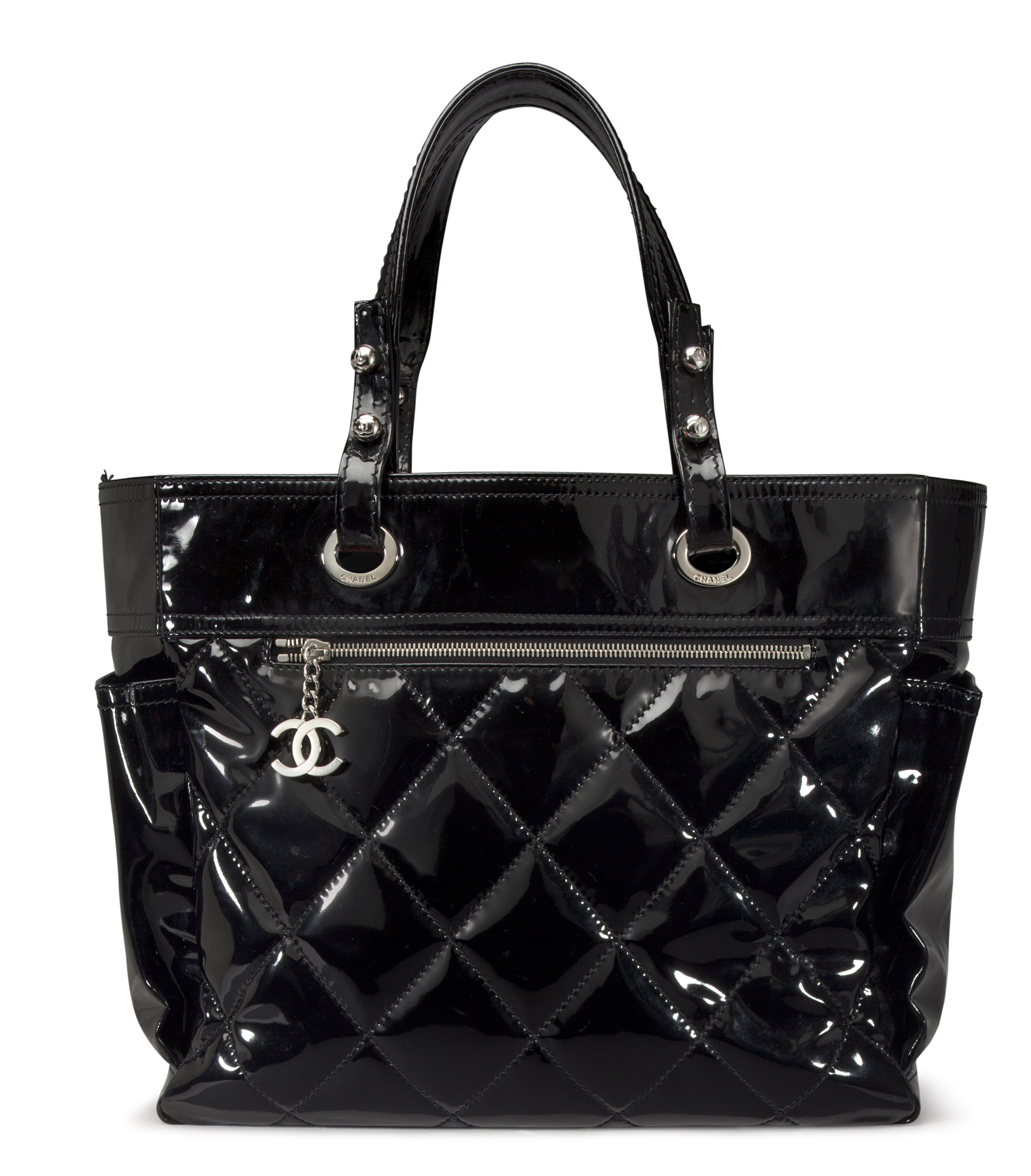Chanel patent leather tote bag deals