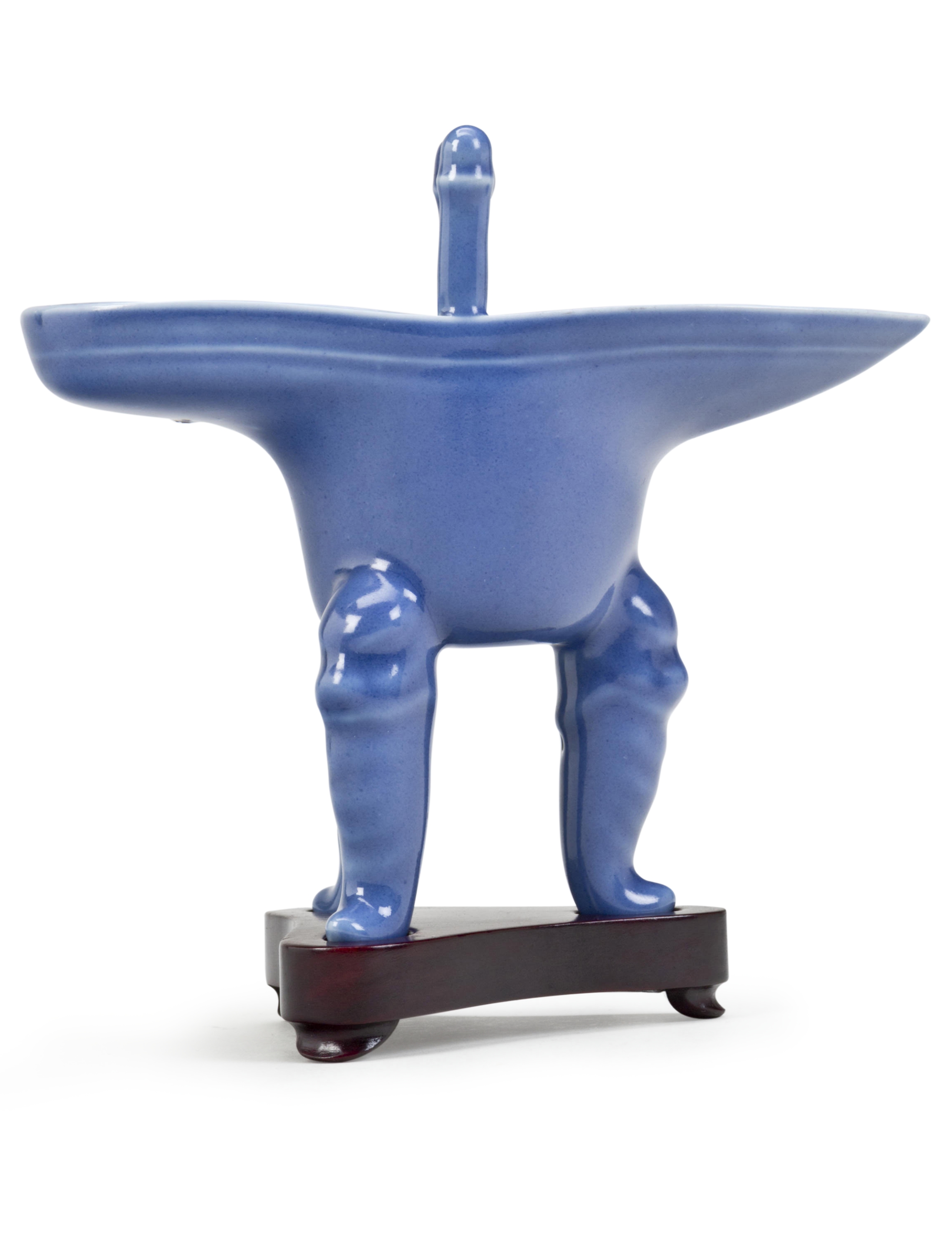 中国美術 紫斑釉 三羊瓶 高18cm(LC123)