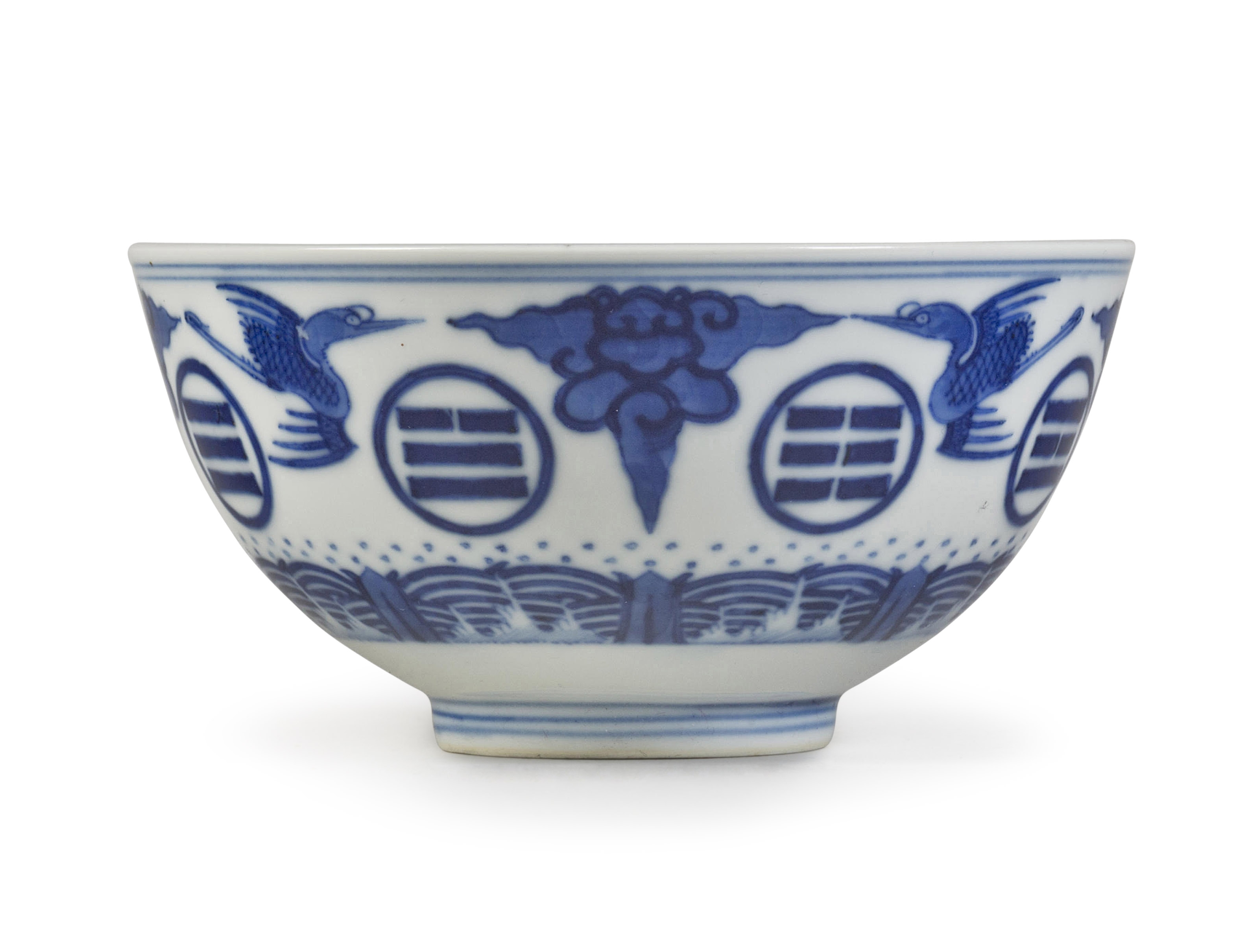 A BLUE AND WHITE BOWL, XUANTONG SIX-CHARACTER MARK IN