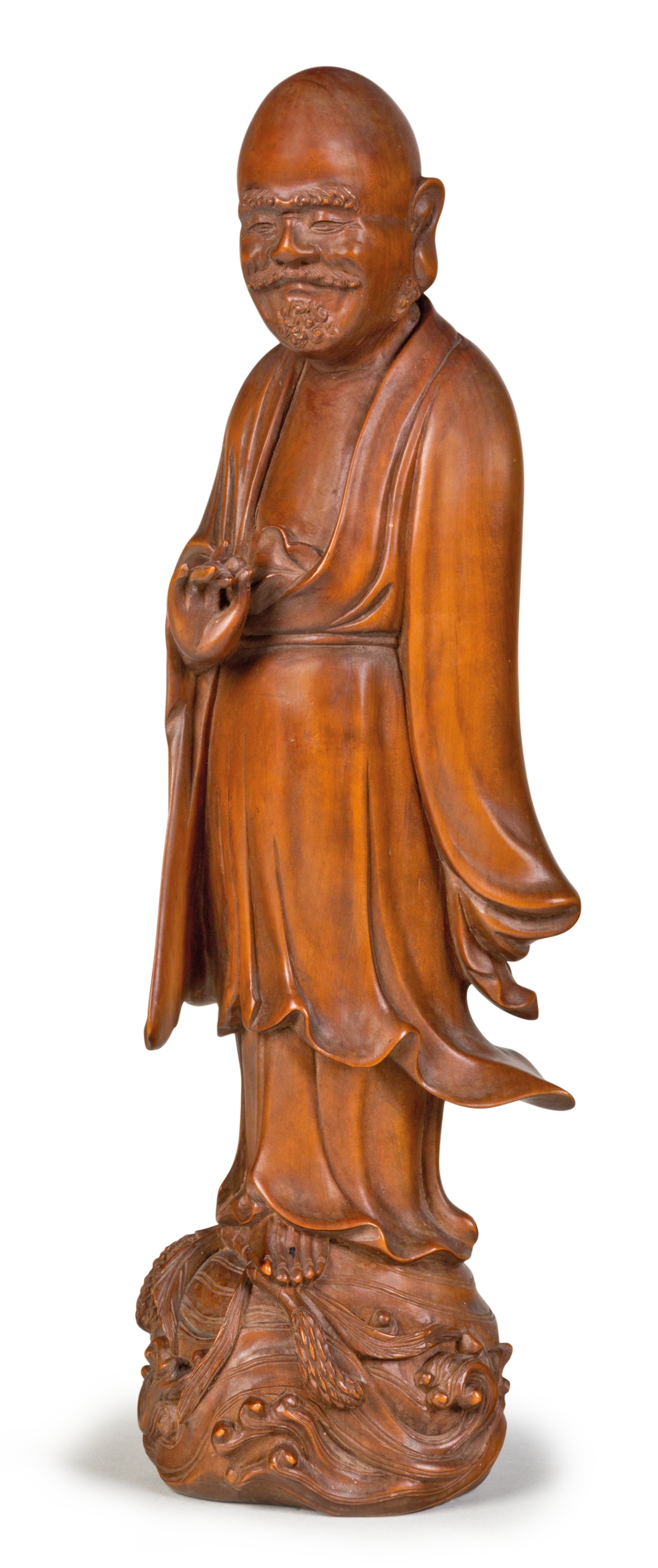 黄杨木雕达摩立像, 晚清| Christie's