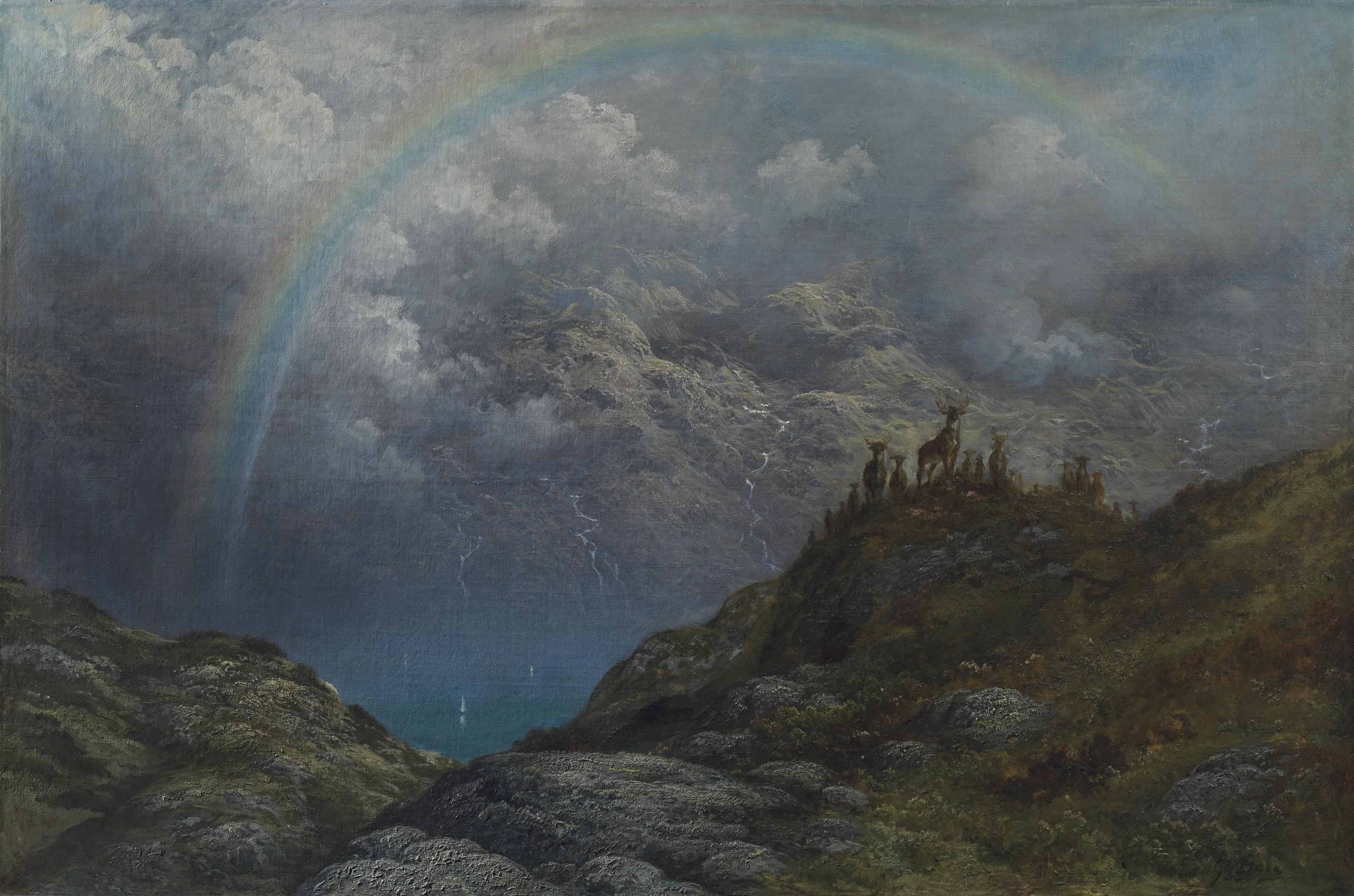 GUSTAVE DORE (18321883) , Souvenir de Loch Carron, Ecosse
