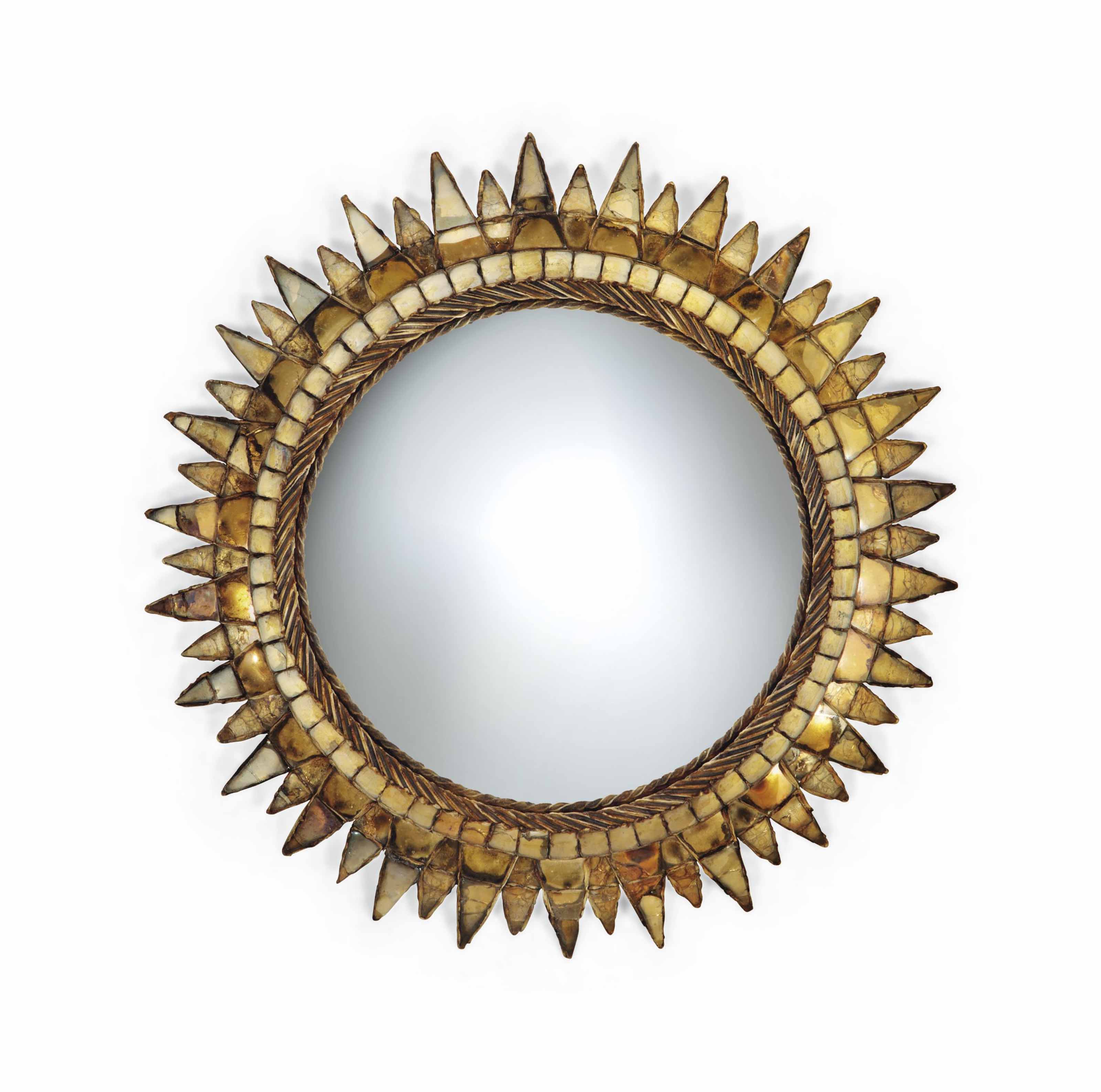 LINE VAUTRIN (1913-1997) , MIROIR 'SOLEIL À POINTES, N. 3', LE MODÈLE CRÉÉ VERS 1956, CELUI-CI ...