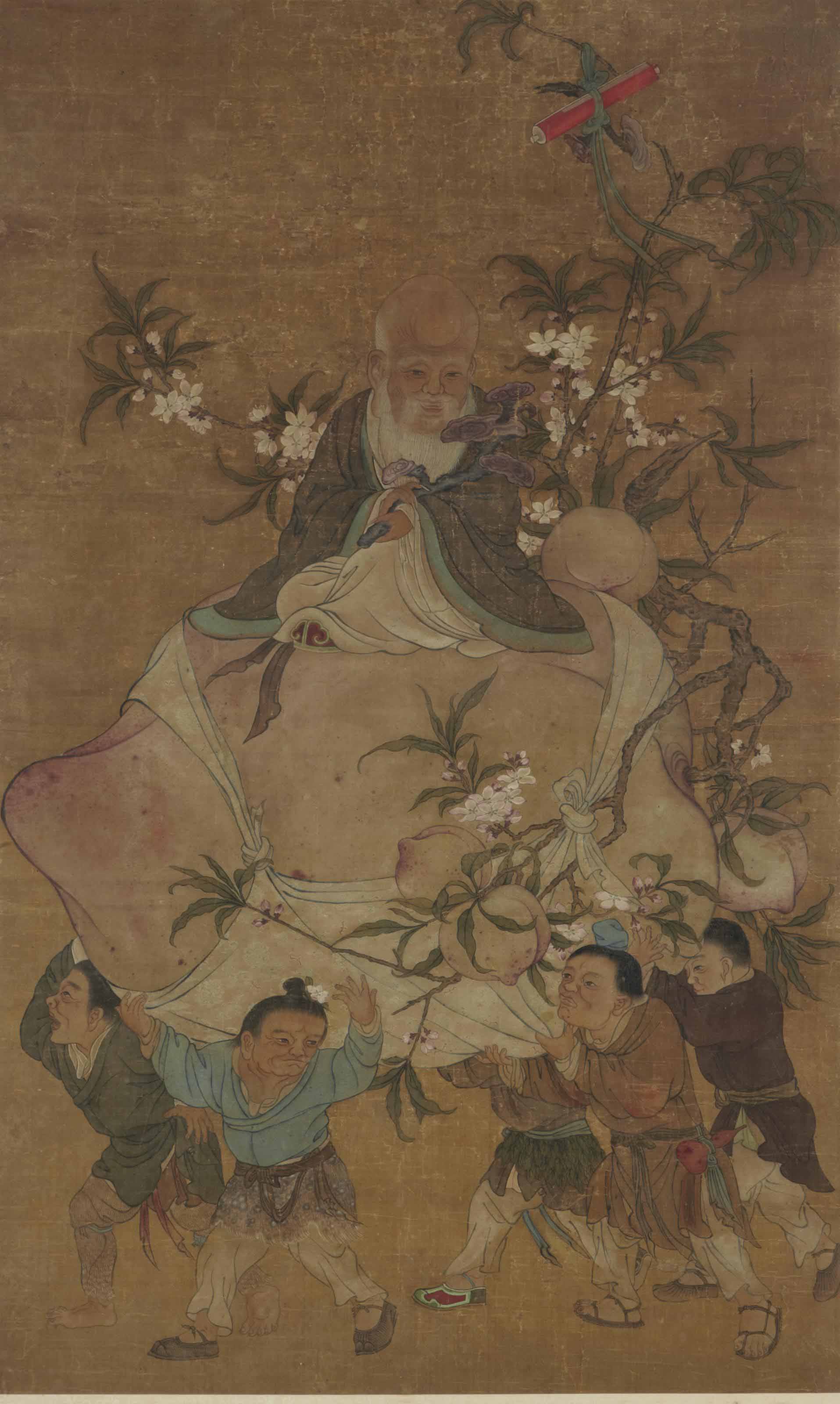 Peinture Encre Et Couleur Sur Soie Chine Dynastie Qing Xixeme