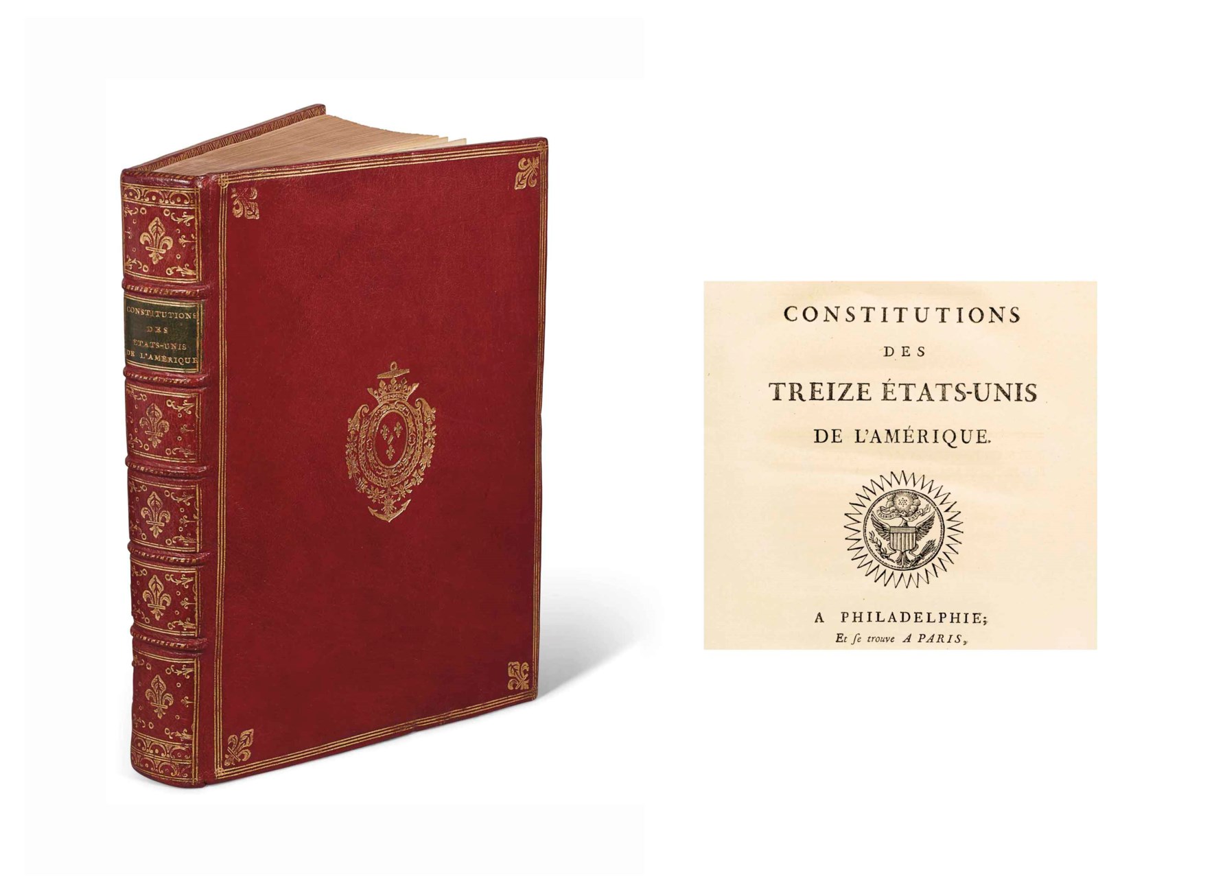 [ÉTATS-UNIS].-- Constitutions des treize États-Unis de l'Amérique. A ...