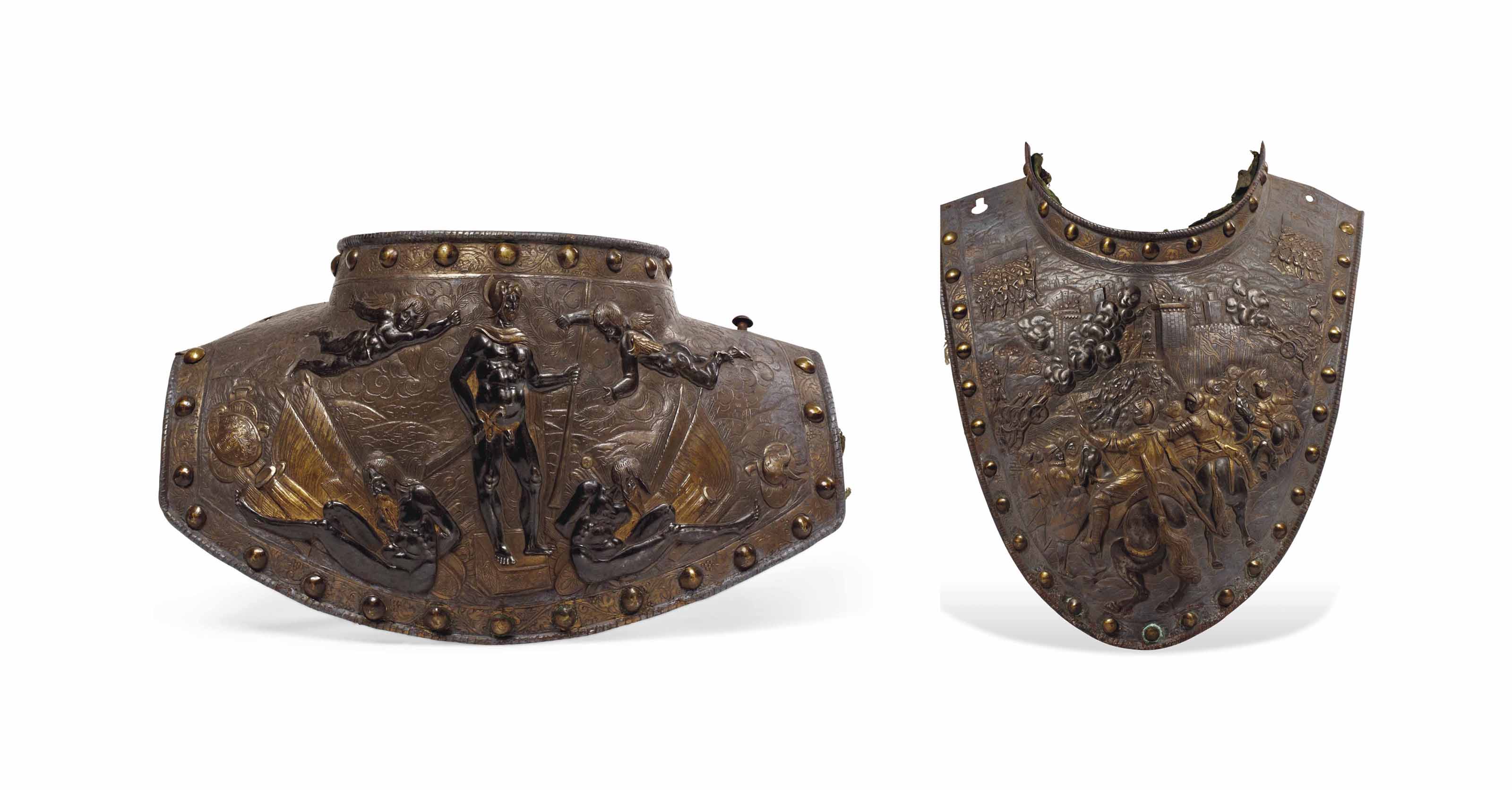 Pendentif Ancien En Laiton Argenté - Scène Allégorique De La Légèreté - Grand Modèle Ajouré - Occasion Bon état