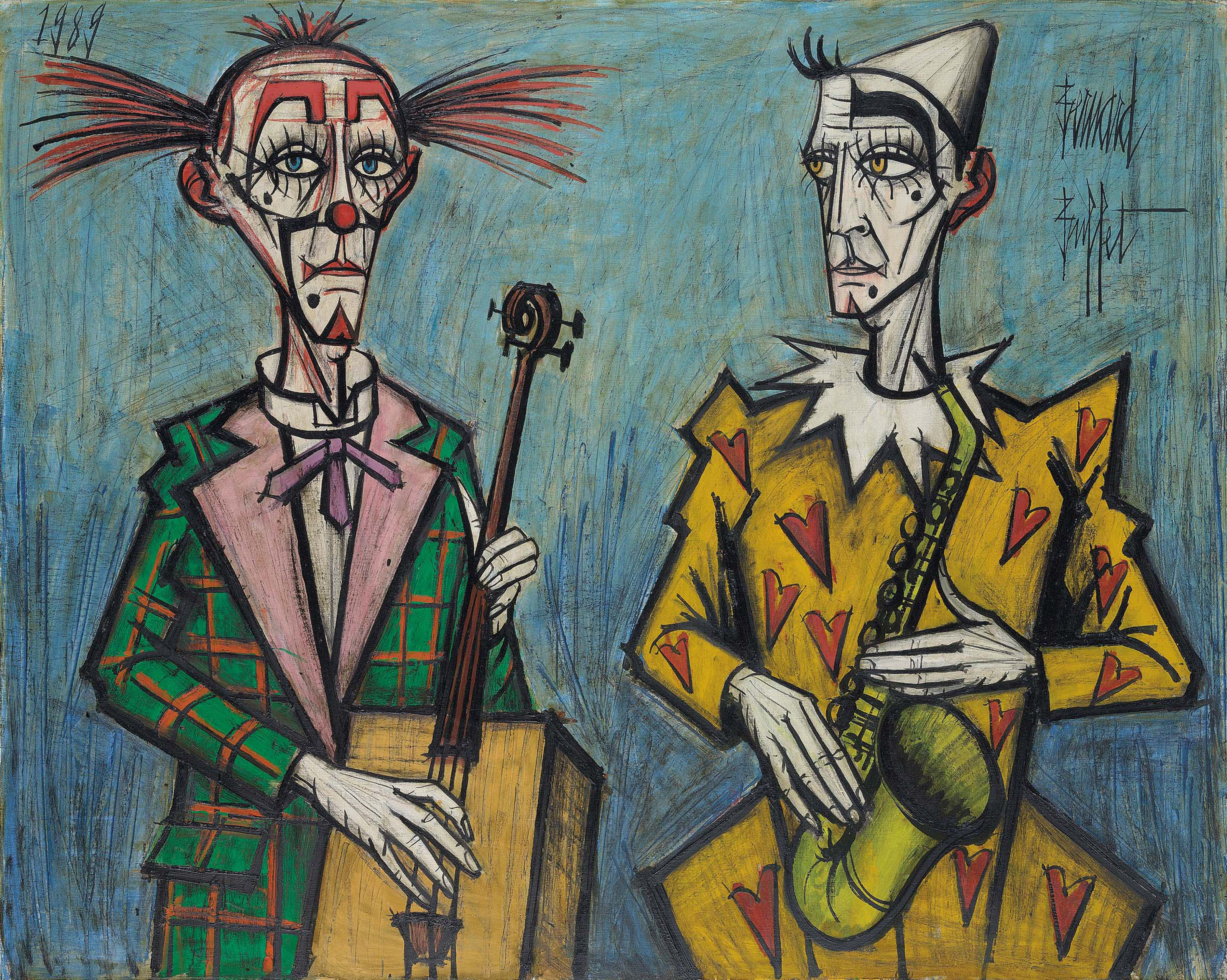 Bernard Buffet (1928-1999) , Deux clowns, saxophone | Christie's