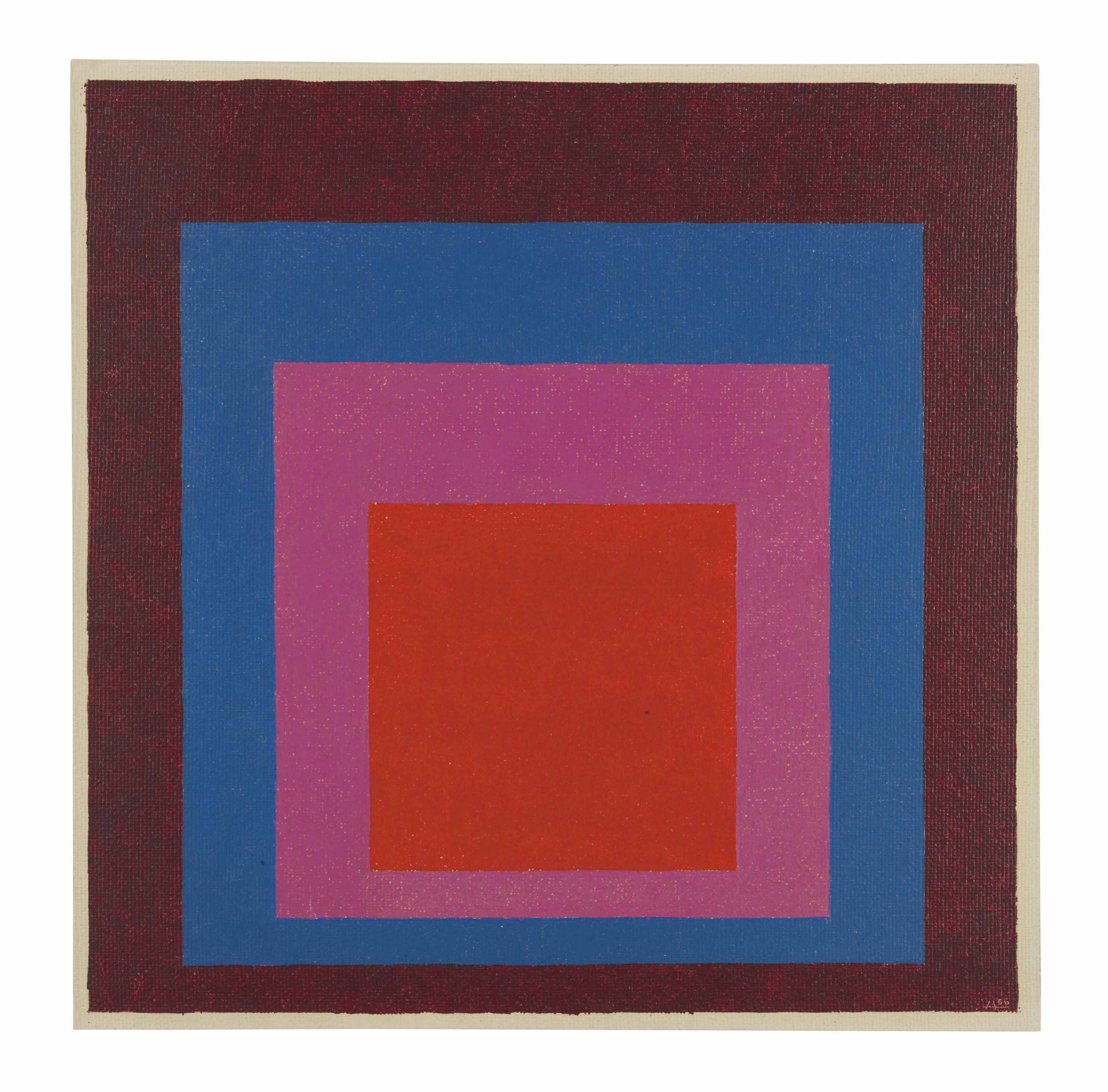 Josef Albers (18881976) , Study for Homage to the Square Light Orange, Violet with Deep Red