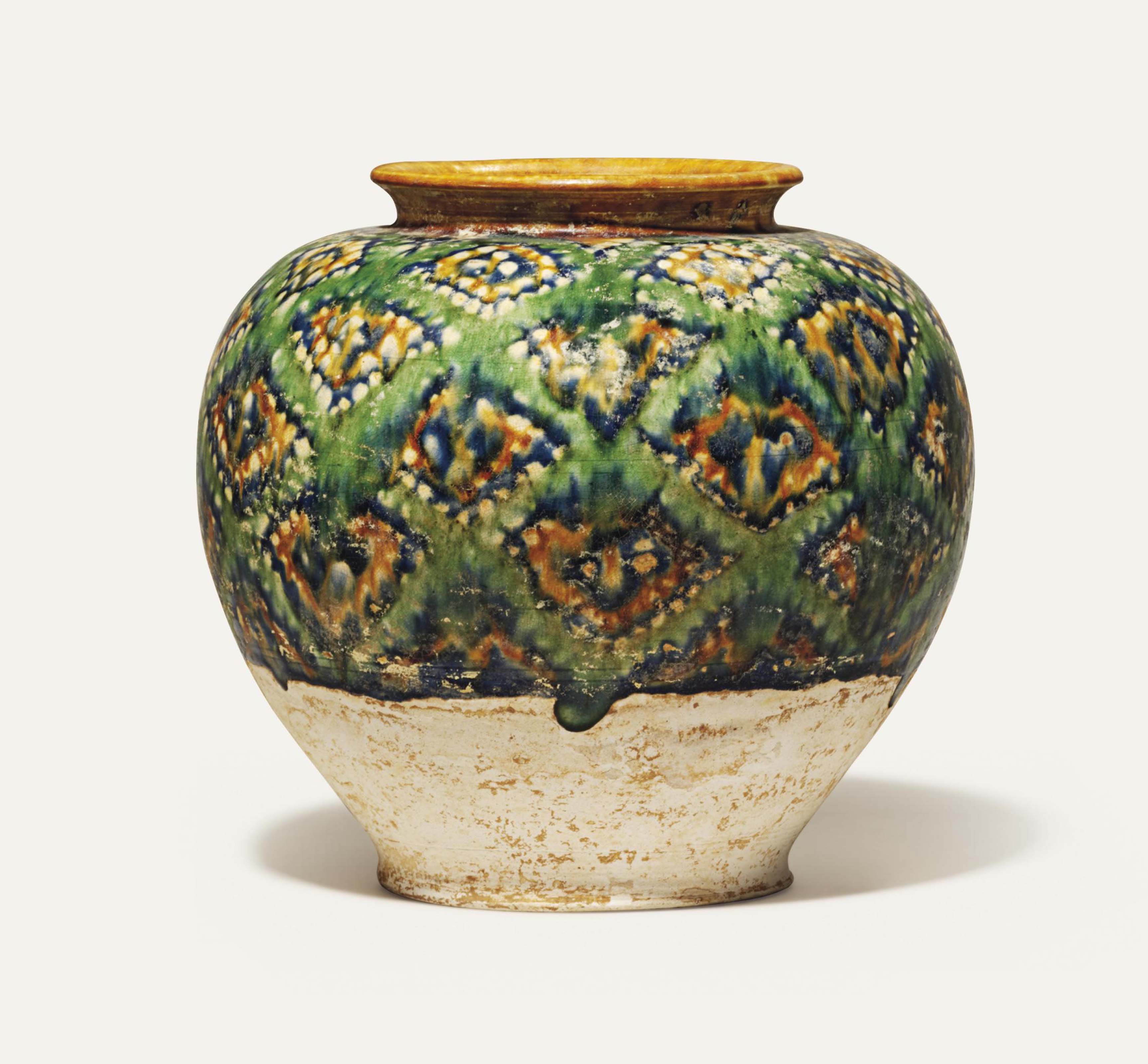 A RARE SANCAIGLAZED POTTERY JAR , TANG DYNASTY (618907) Christie's