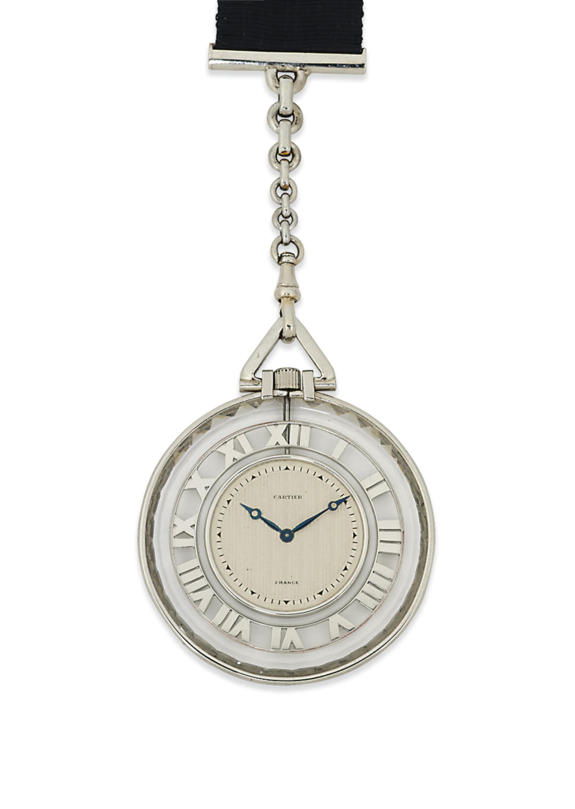 AN ART DECO ROCK CRYSTAL POCKET WATCH, BY CARTIER Christie's