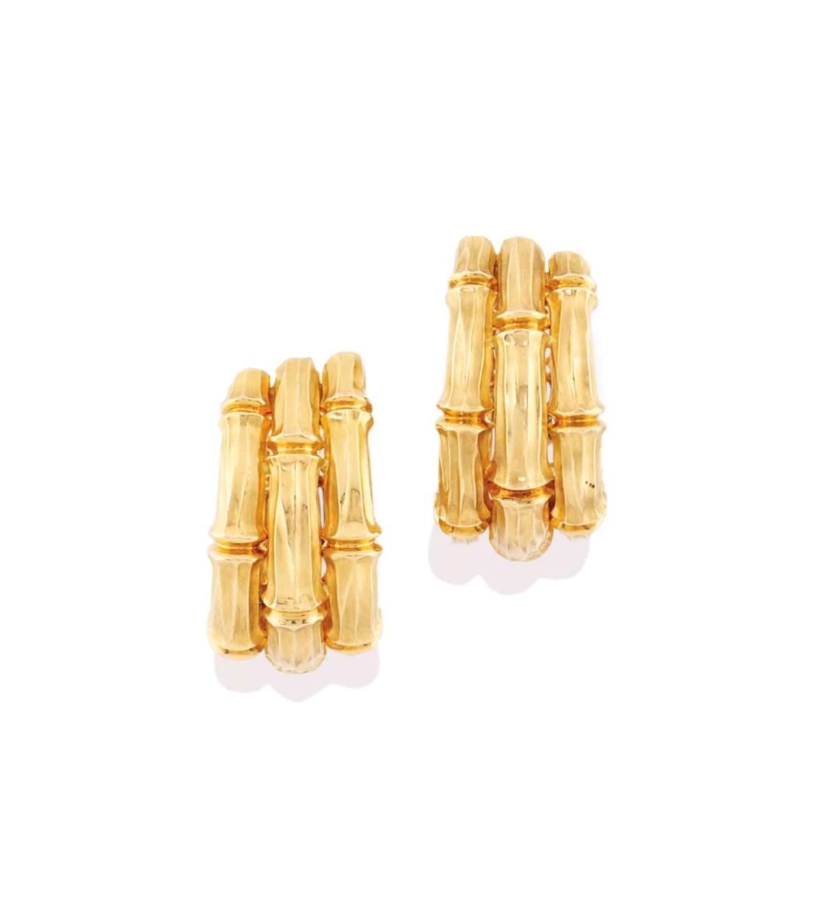 A PAIR OF 'BAMBOO' EARRINGS, BY CARTIER Christie's