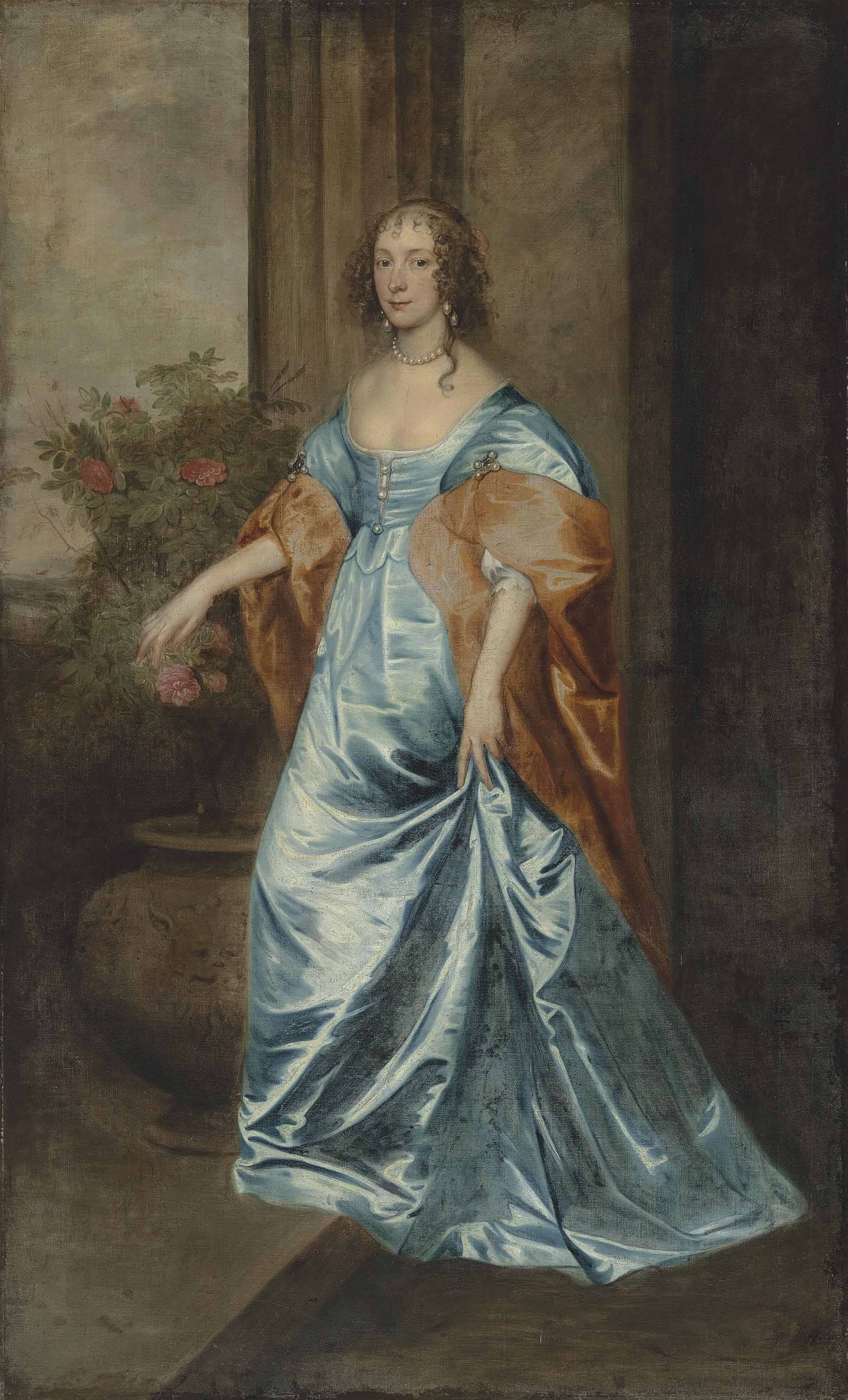 Sir Anthony van Dyck (Antwerp 15991641 London) and Studio , Portrait of a lady, fulllength, in