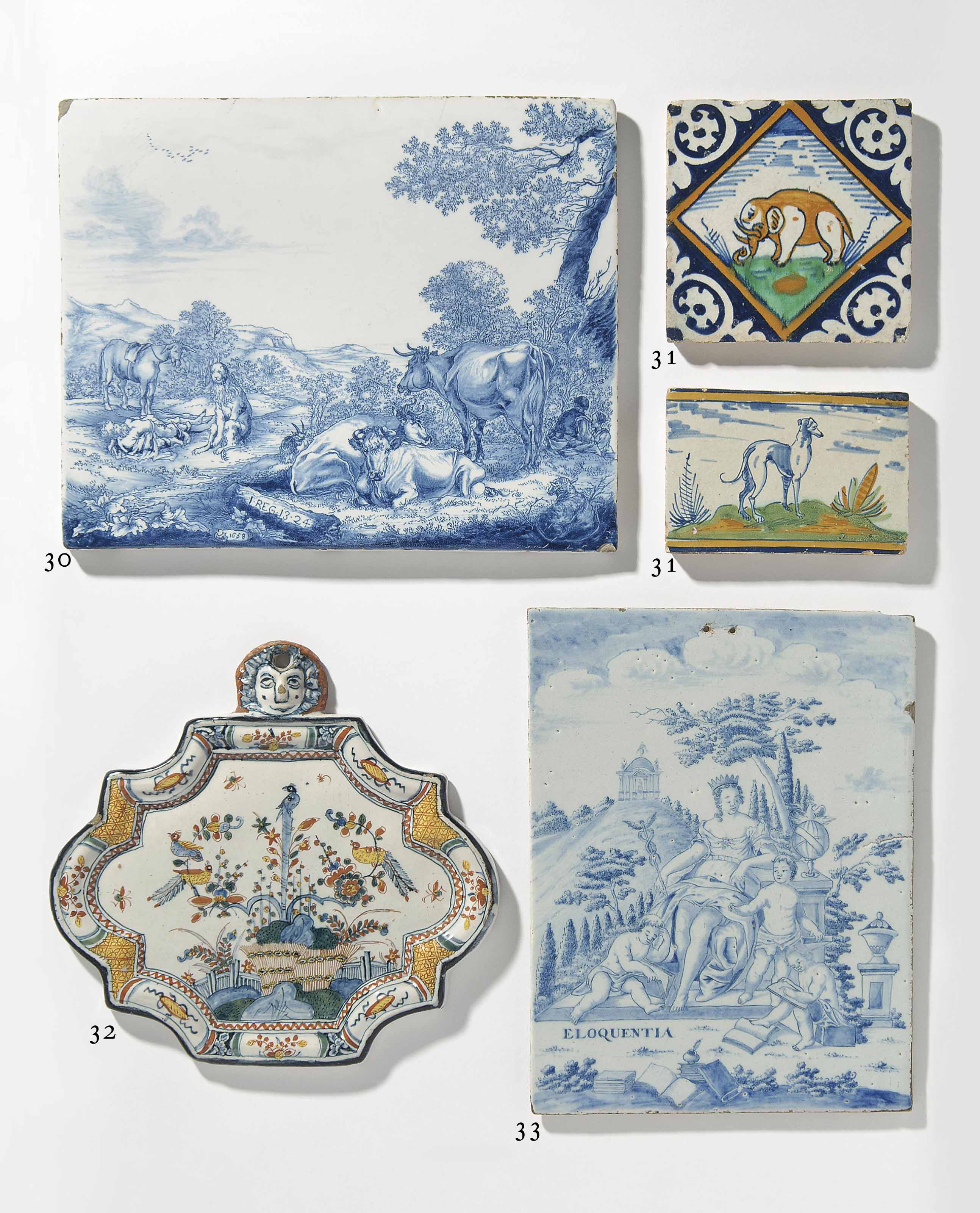 Two Dutch Delft Tiles