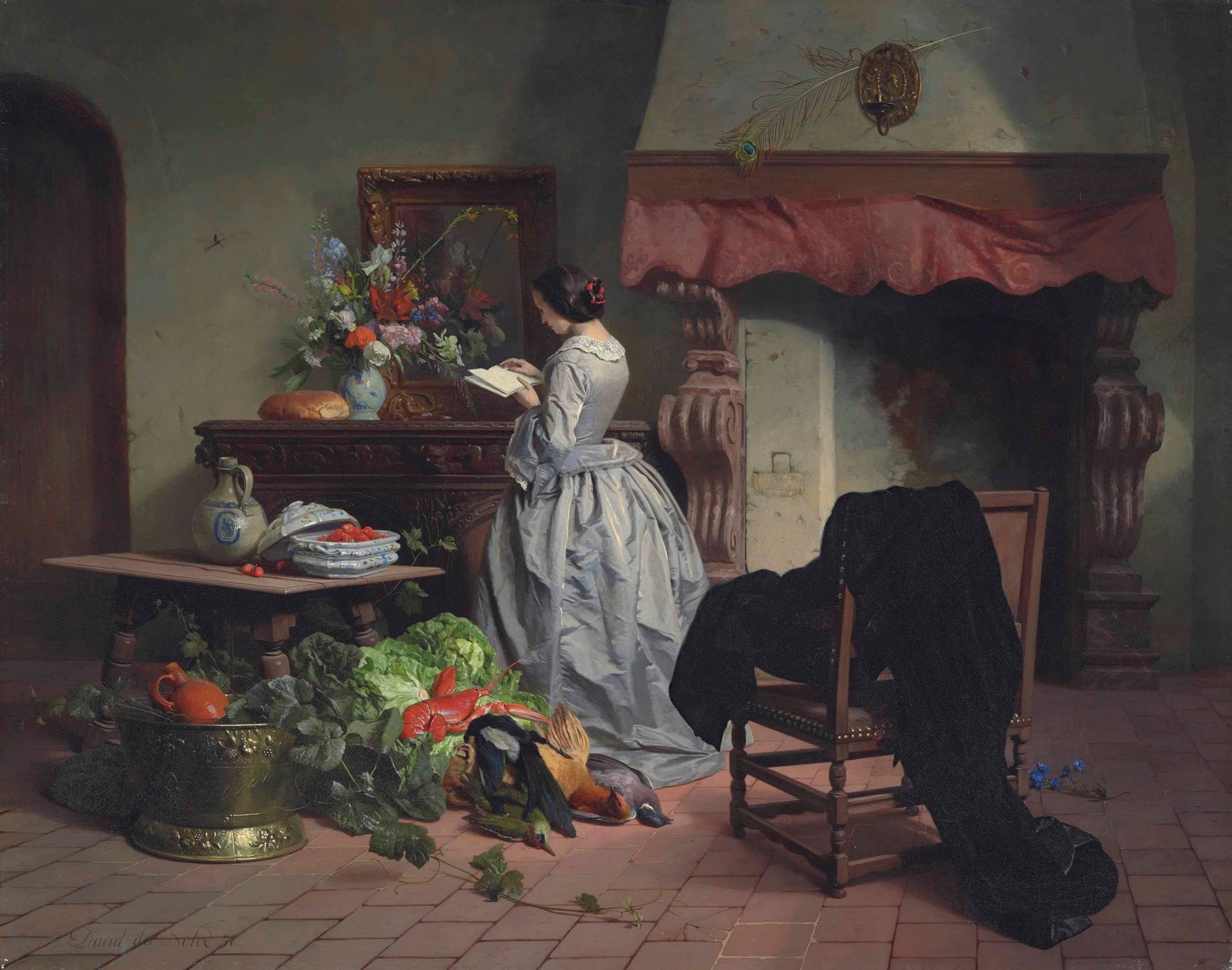 David Emil Joseph De Noter (Belgian, 1825-1875), La lecture | Christie's