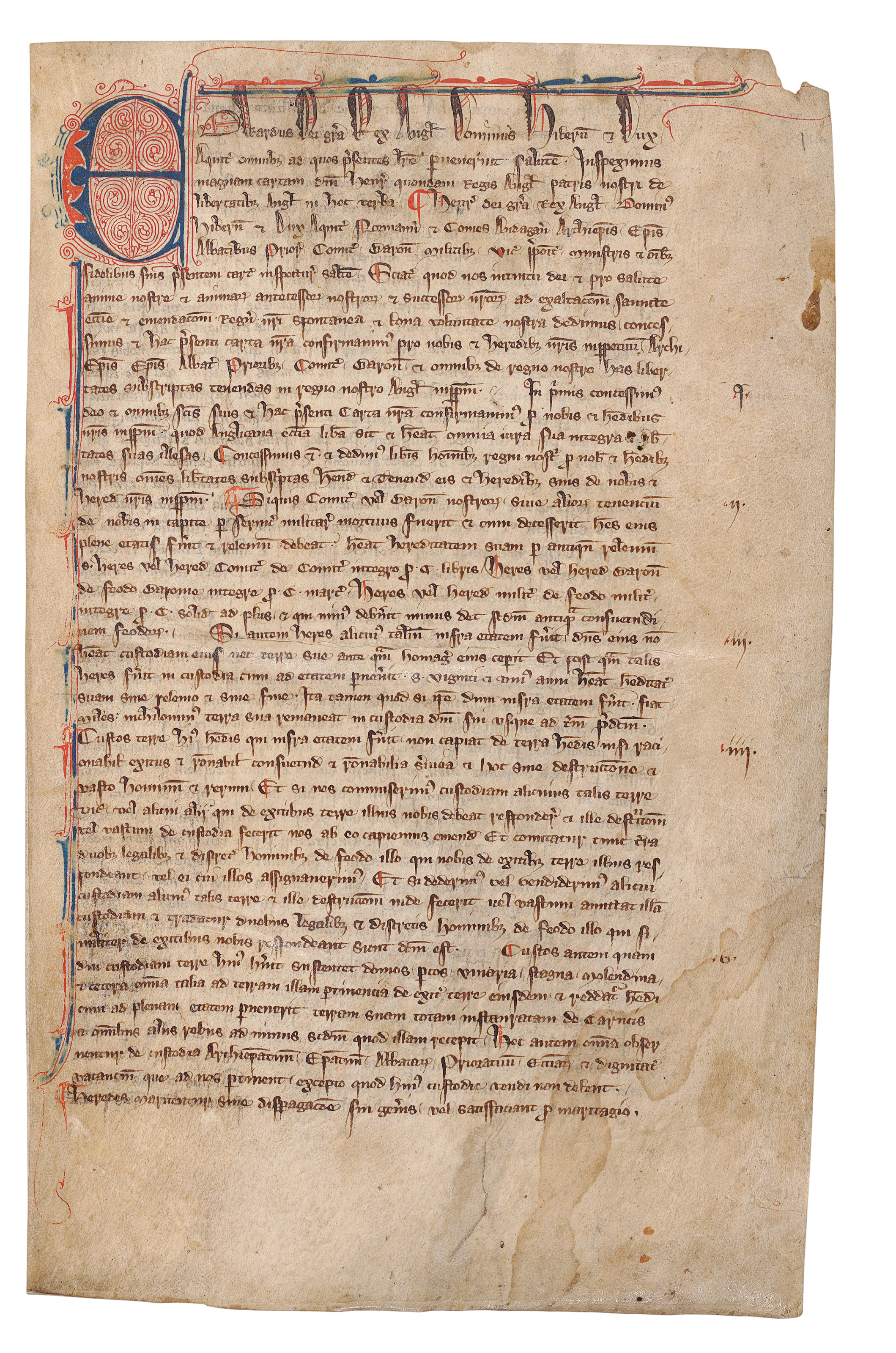 MAGNA CARTA AND STATUTES, LAW TRACTS, AND REGISTER OF WRITS, in Latin