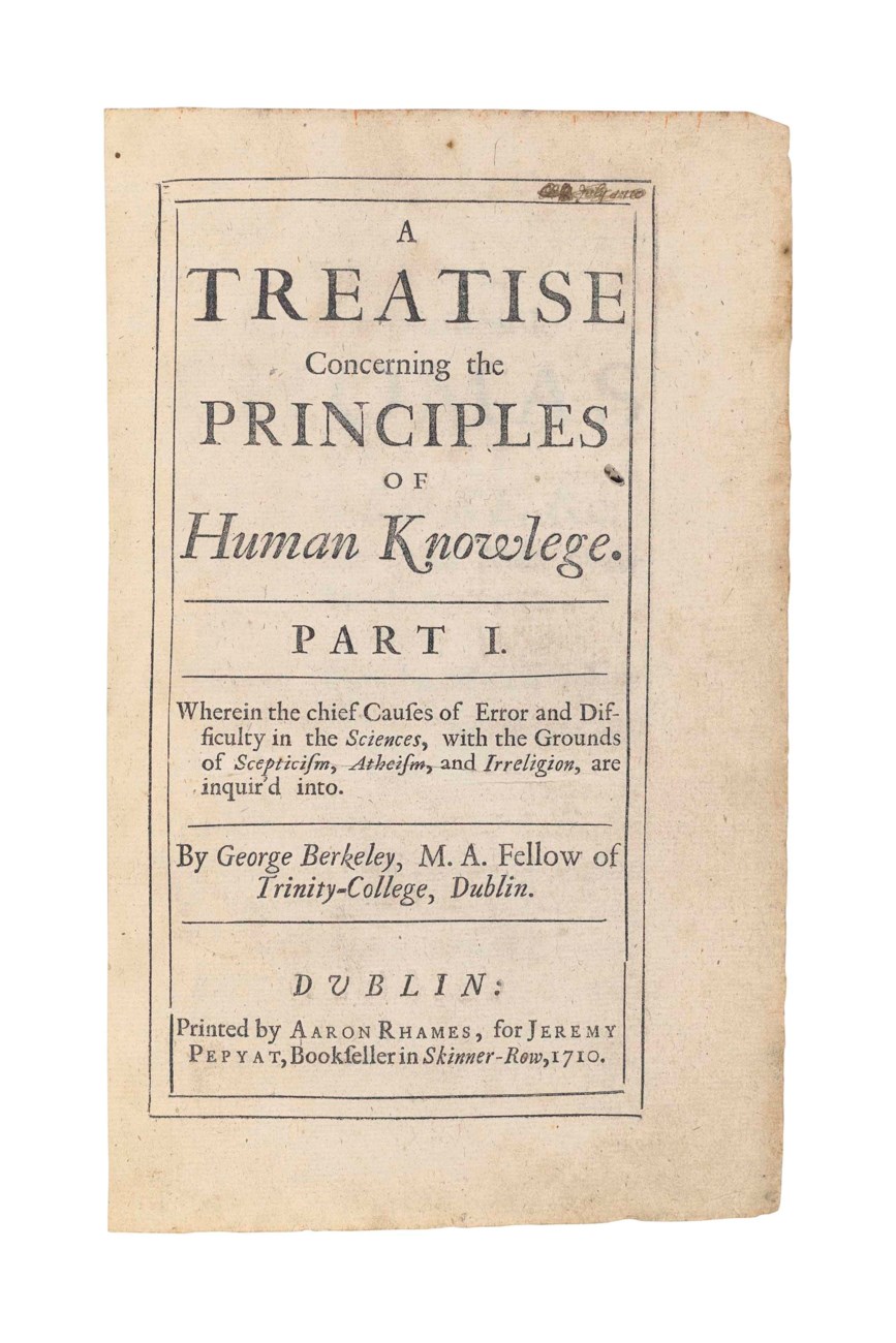 BERKELEY, (16851753). A Treatise concerning the Principles of