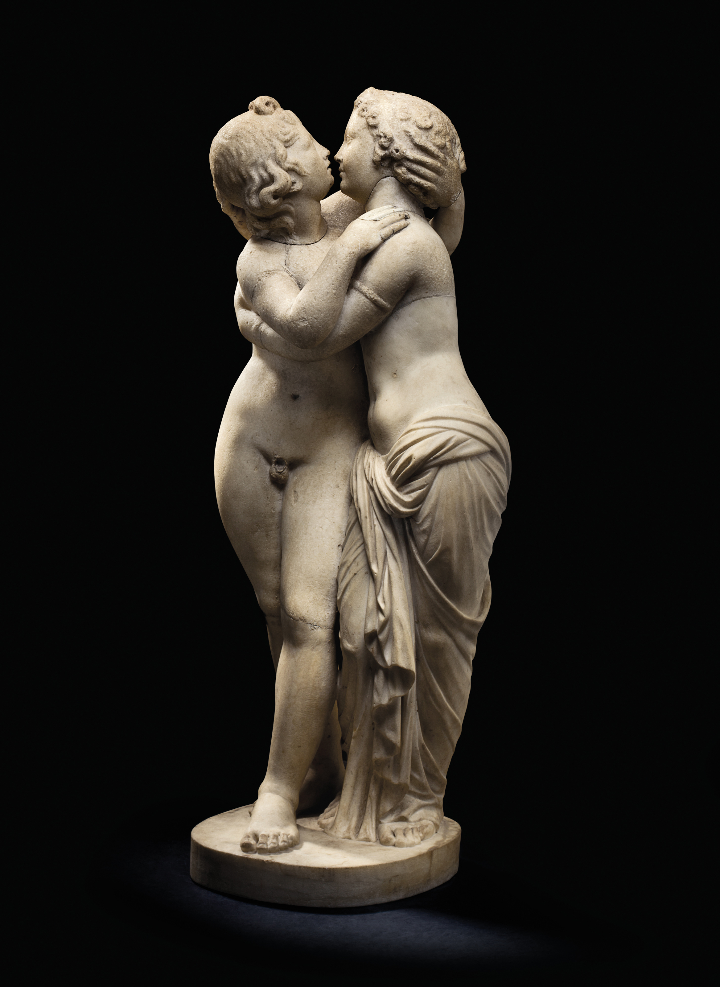 A Roman Marble Cupid And Psyche Circa 1st 2nd Century A D