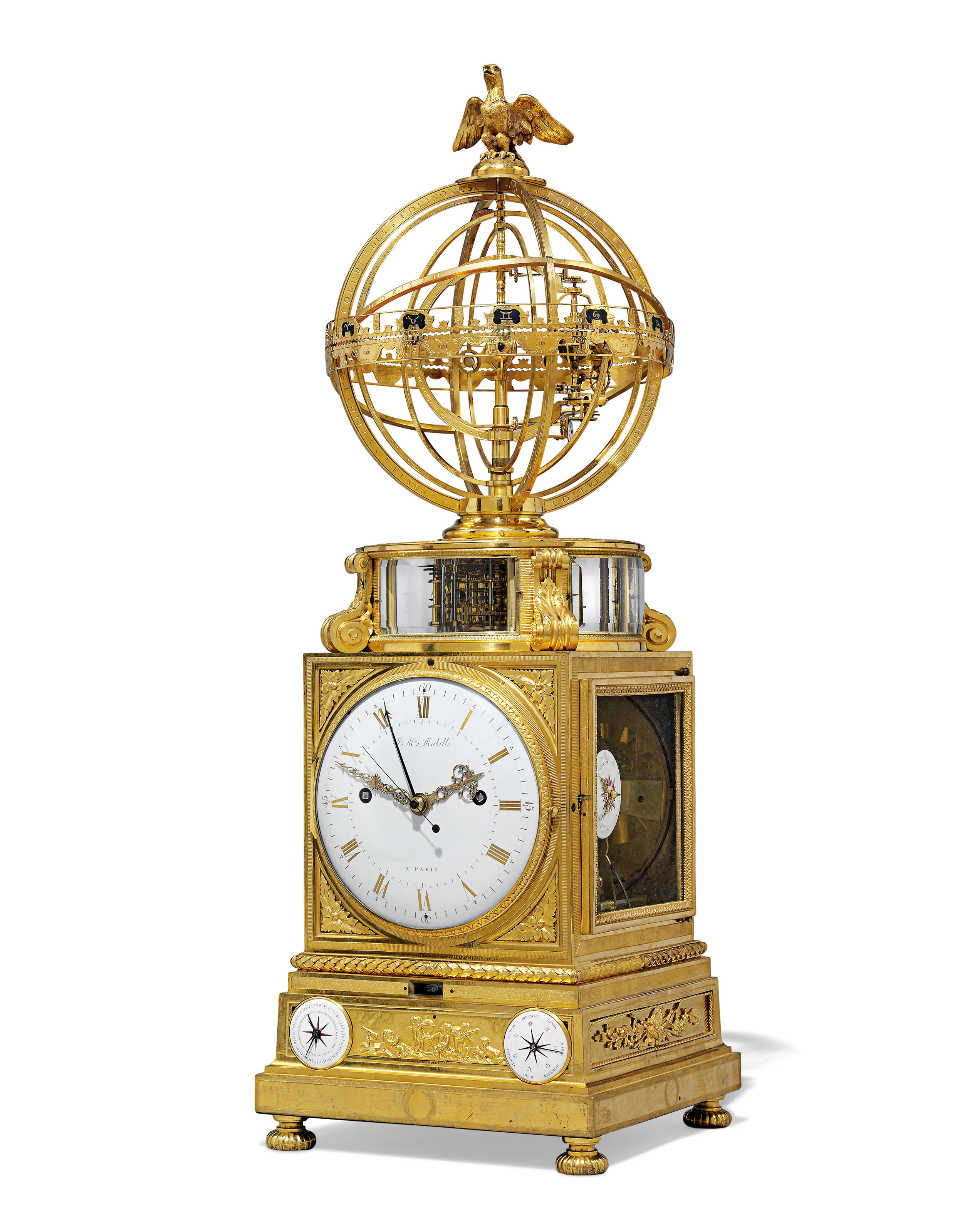 A Louis Xvi Ormolu Striking Table Clock With Calendar Moonphase