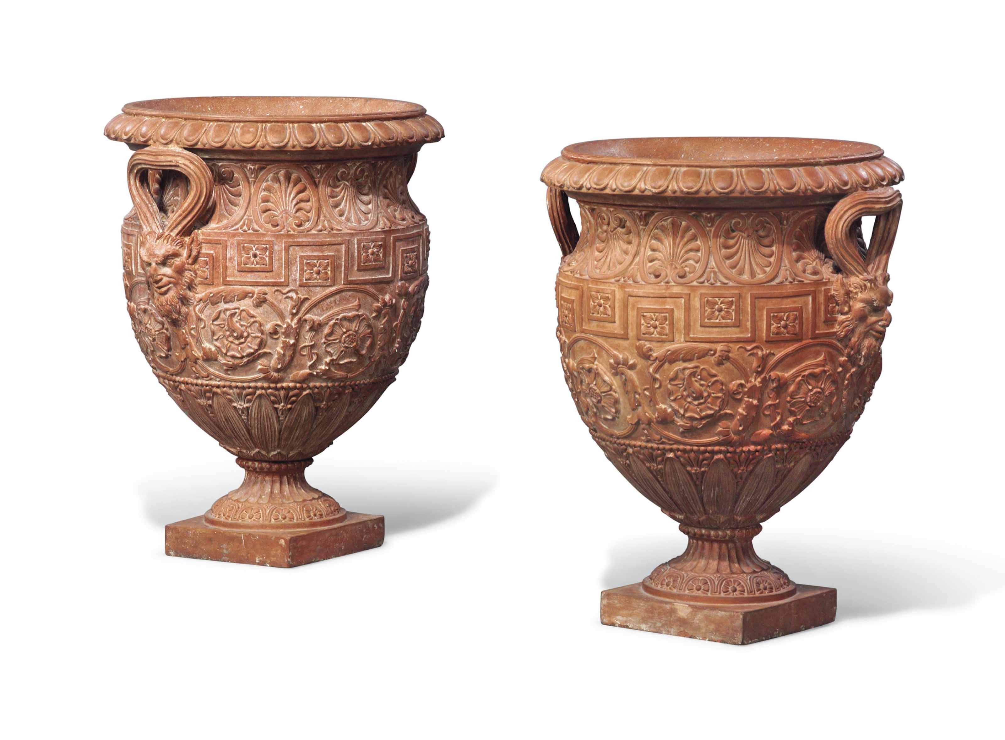 A PAIR OF ITALIAN TERRACOTTA VASES