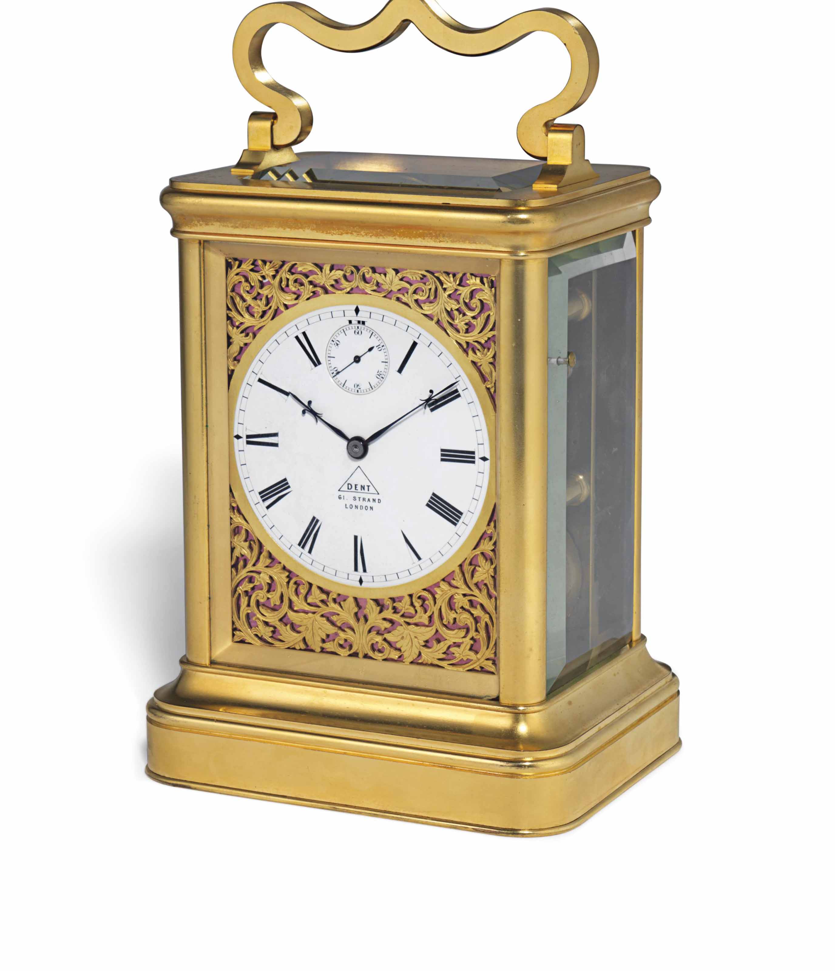 A VICTORIAN GILTMETAL STRIKING GIANT CARRIAGE CLOCK , DENT, LONDON, NO