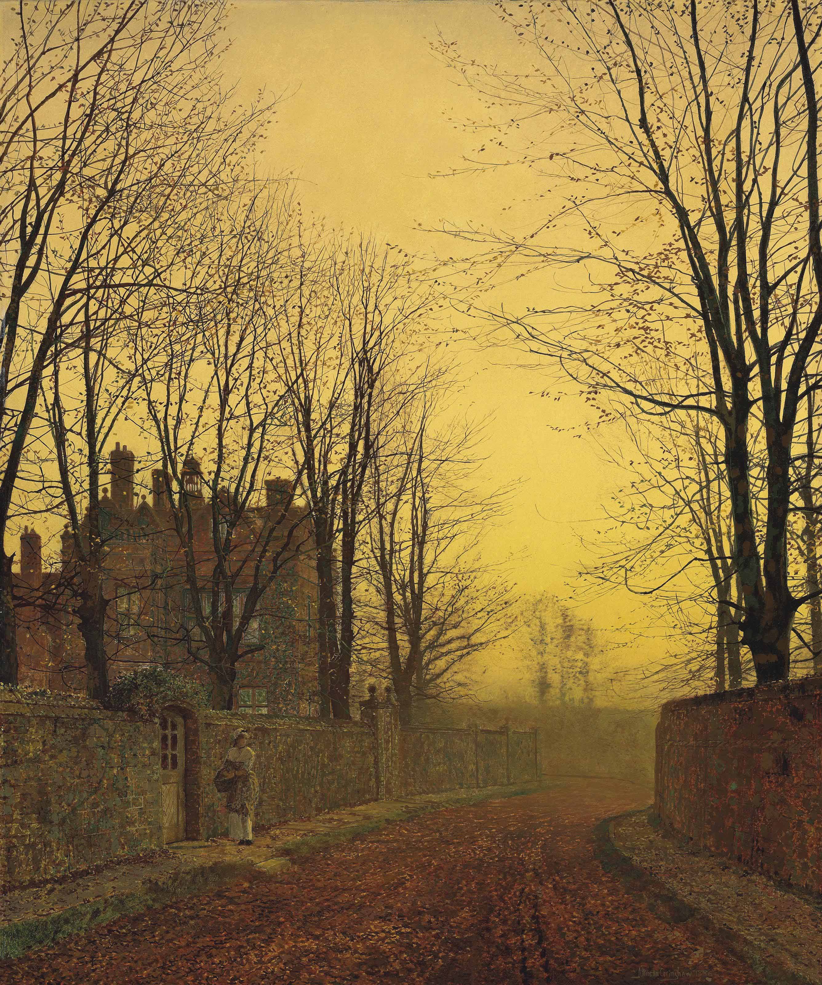 John Atkinson Grimshaw (18361893) , An autumn lane Christie's