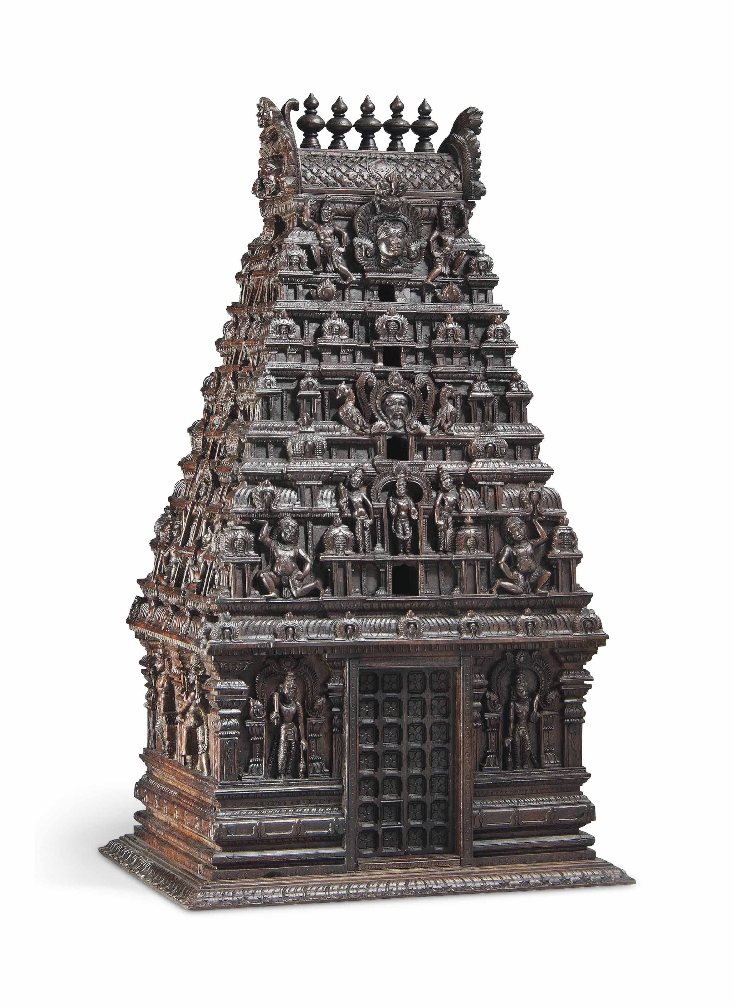 A SANDALWOOD  MODEL  OF A TEMPLE GATE GOPURAM TAMILNADU 