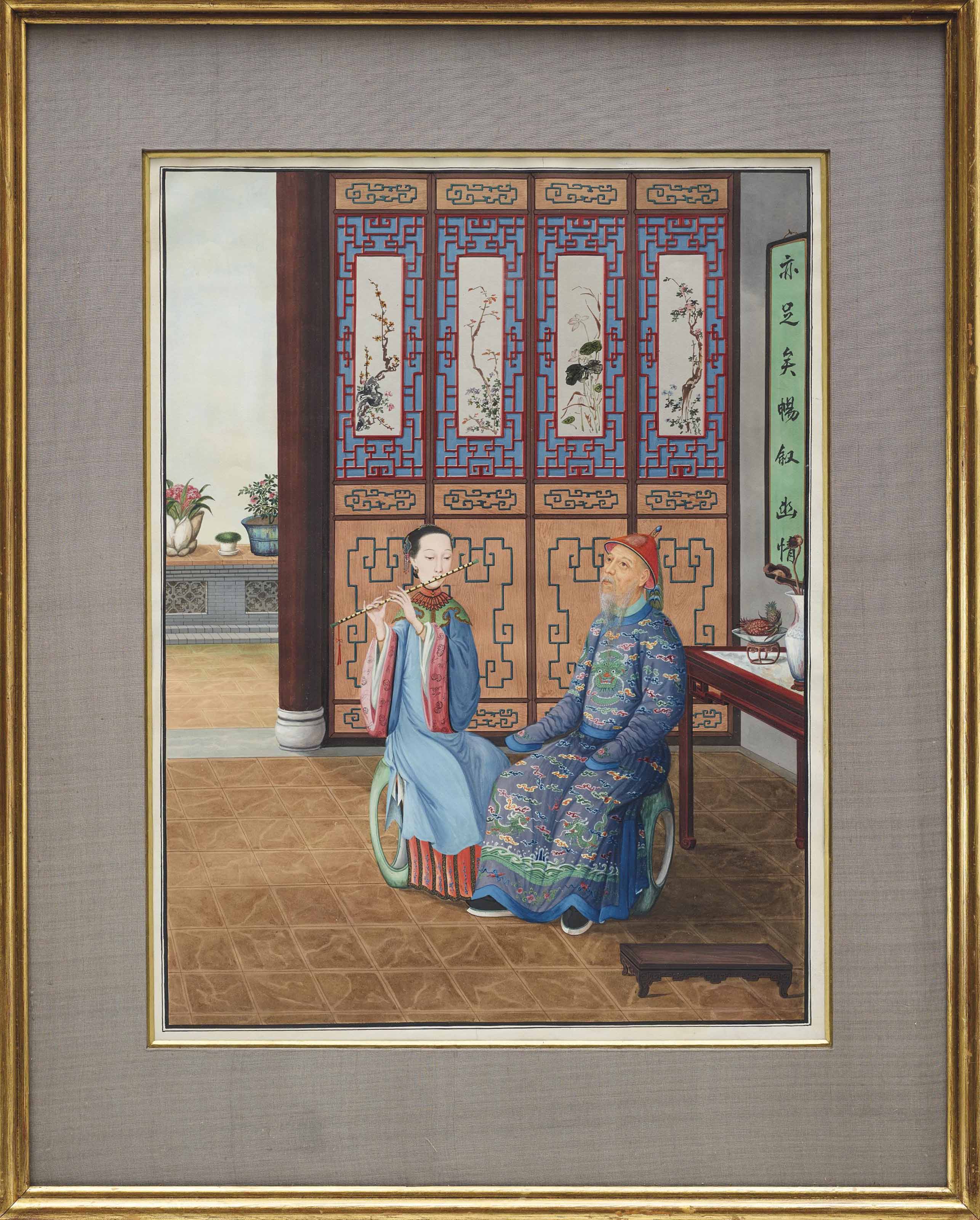 A Chinese Export Painting Early 19th Century Paintings China