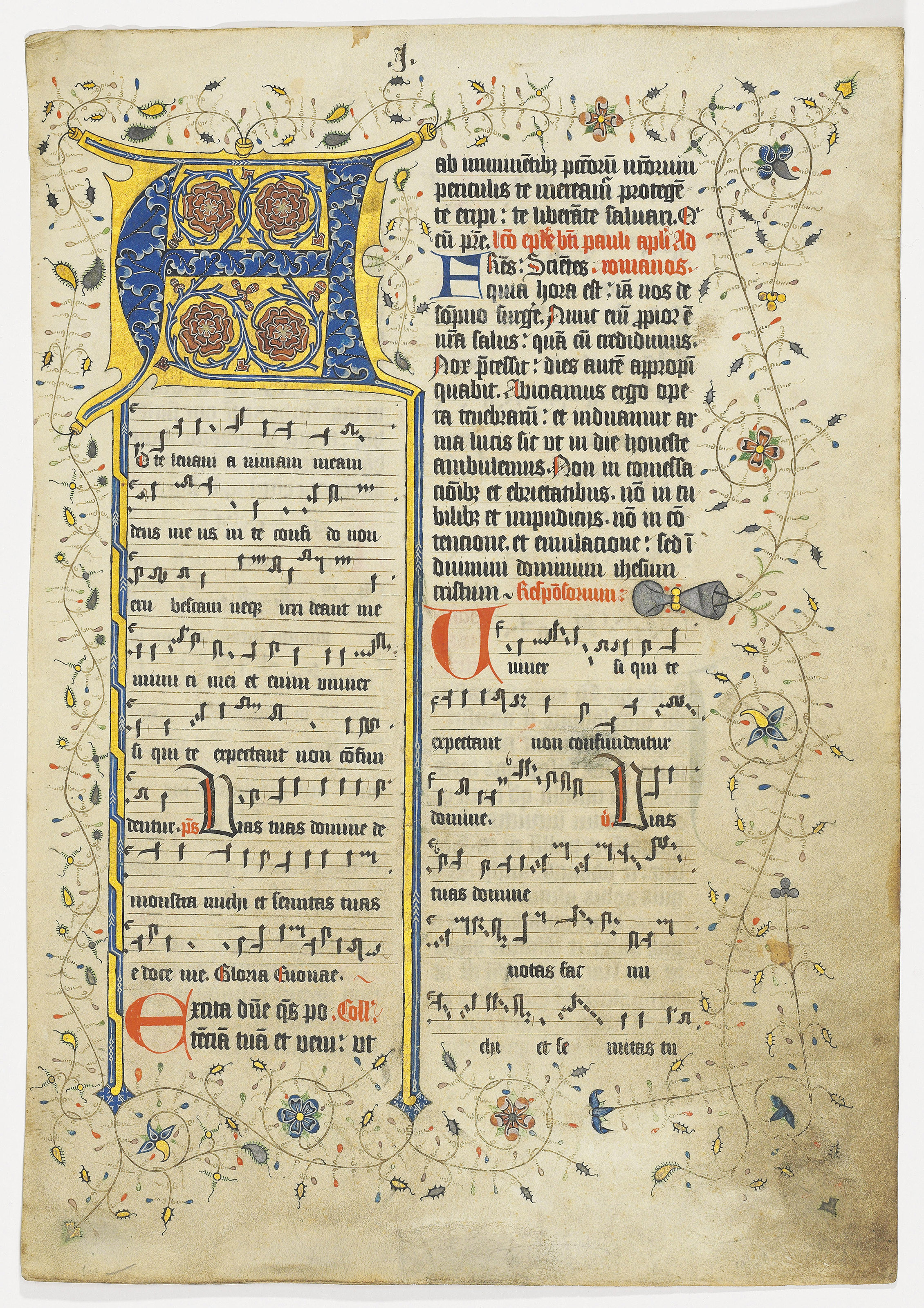 洋書 Illuminated Manuscripts ILLUMINATED INITIAL 'A' on a leaf from a noted Missal [northern