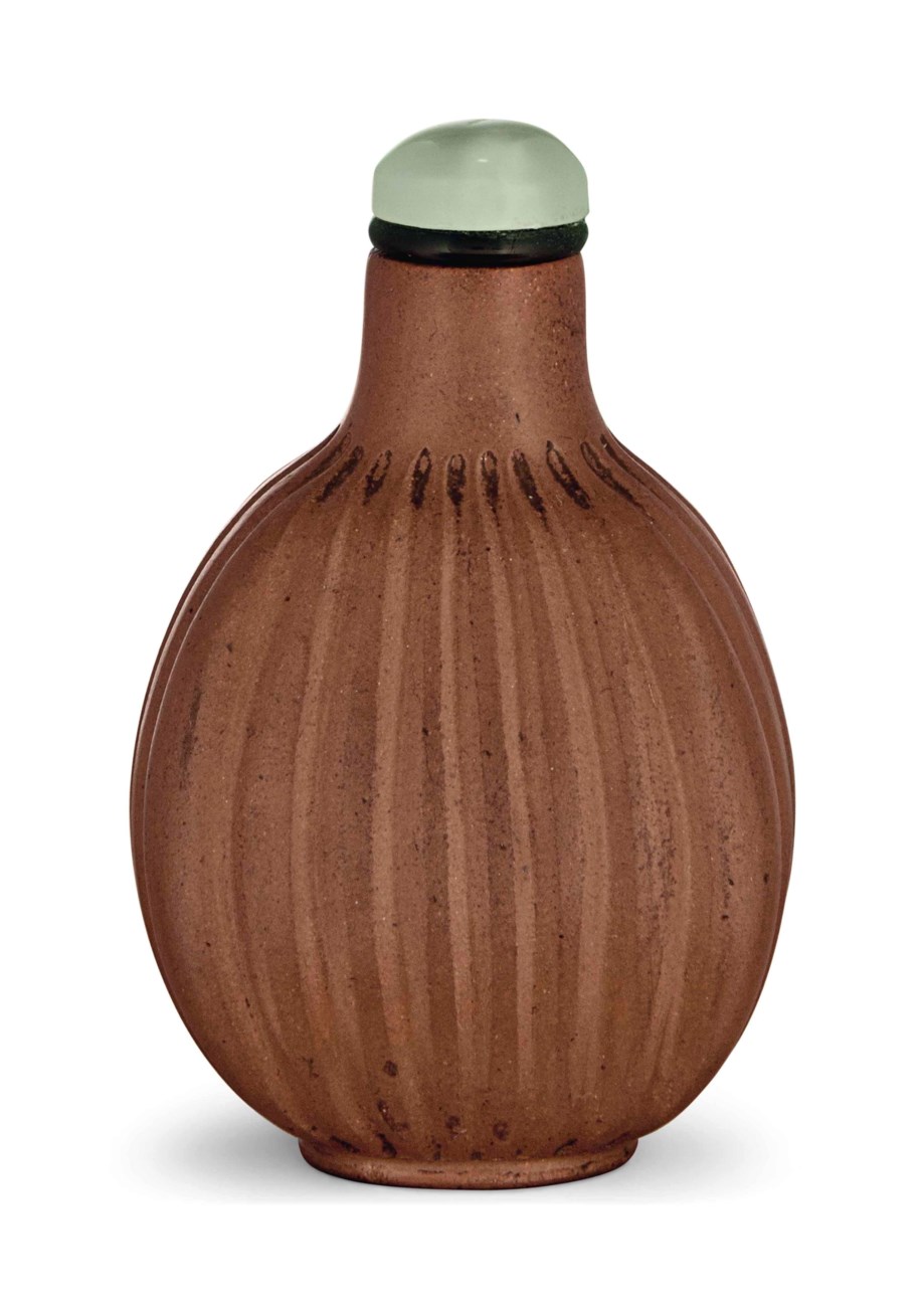 A YIXING FLUTED SNUFF BOTTLE, 17801850 Christie's