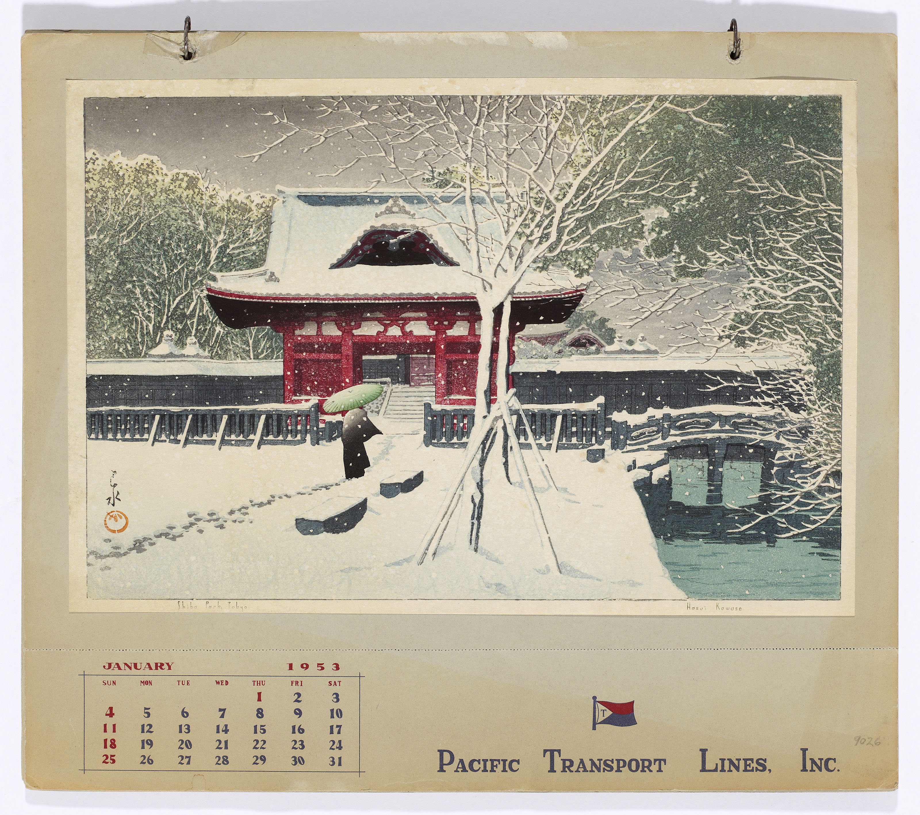 Kawase Hasui (18831957), CALENDAR FOR THE PACIFIC TRANSPORT LINES