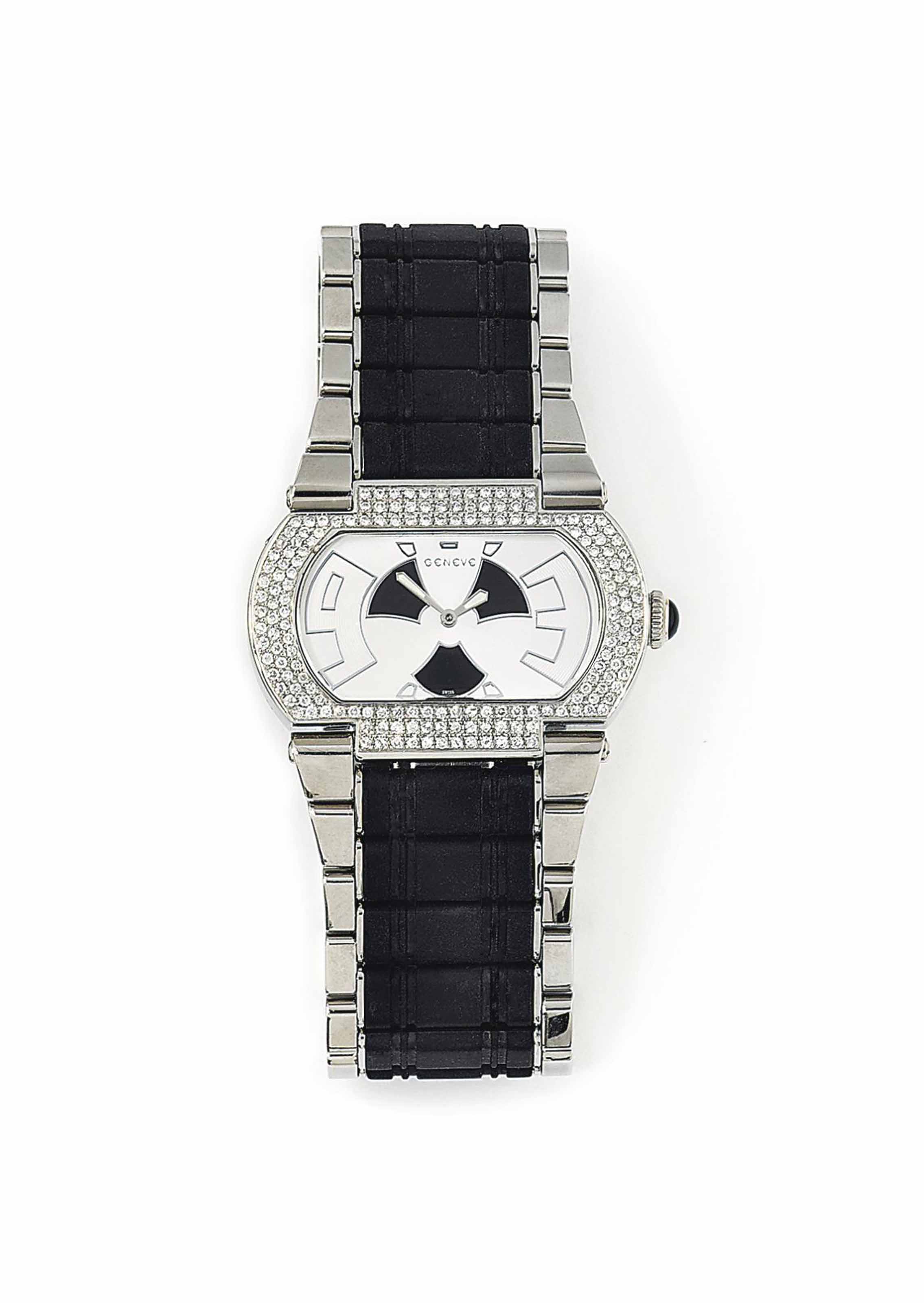 DIAMOND-SET QUARTZ WRISTWATCH 