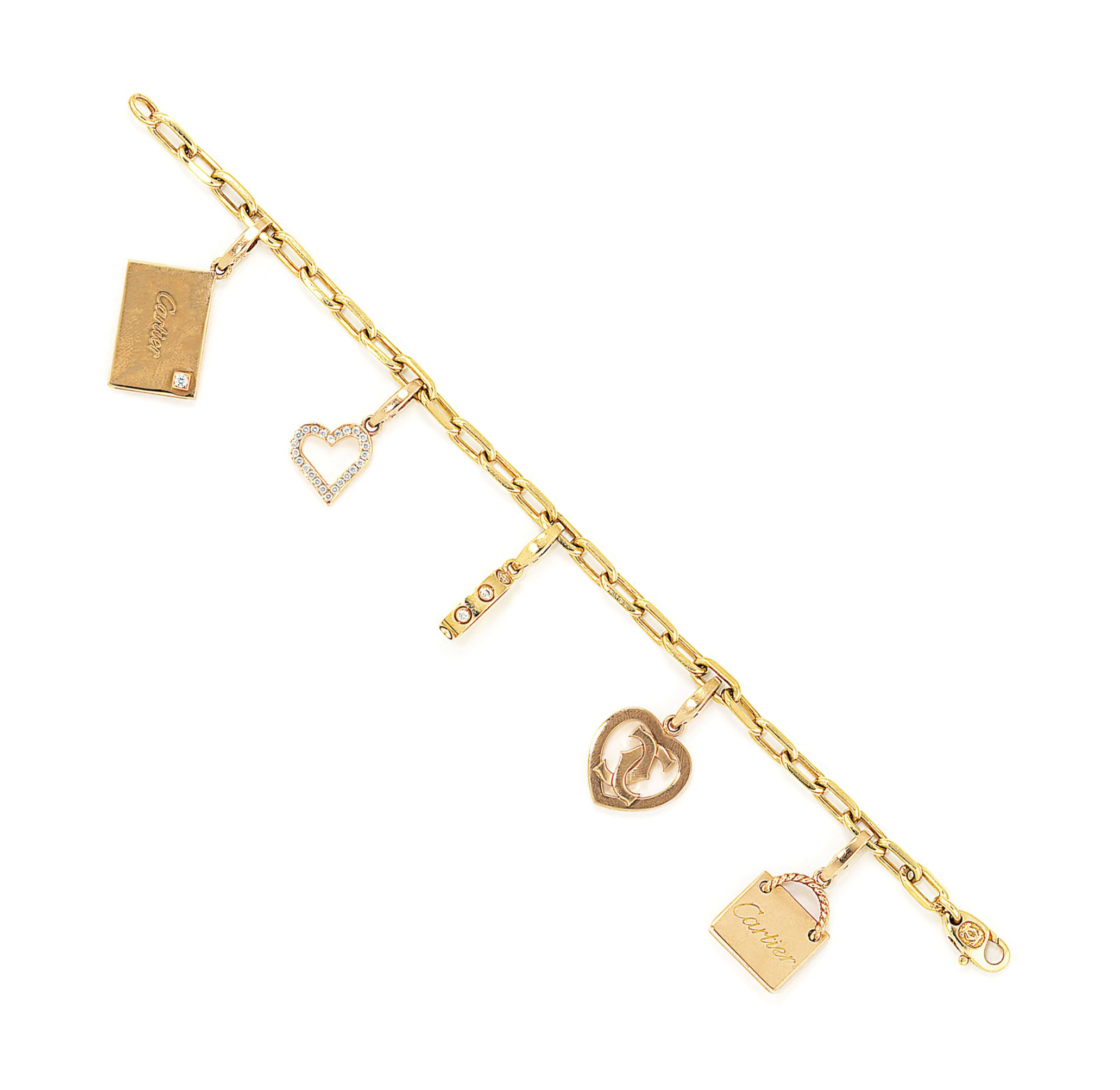 A DIAMONDSET CHARM BRACELET, BY CARTIER Christie's