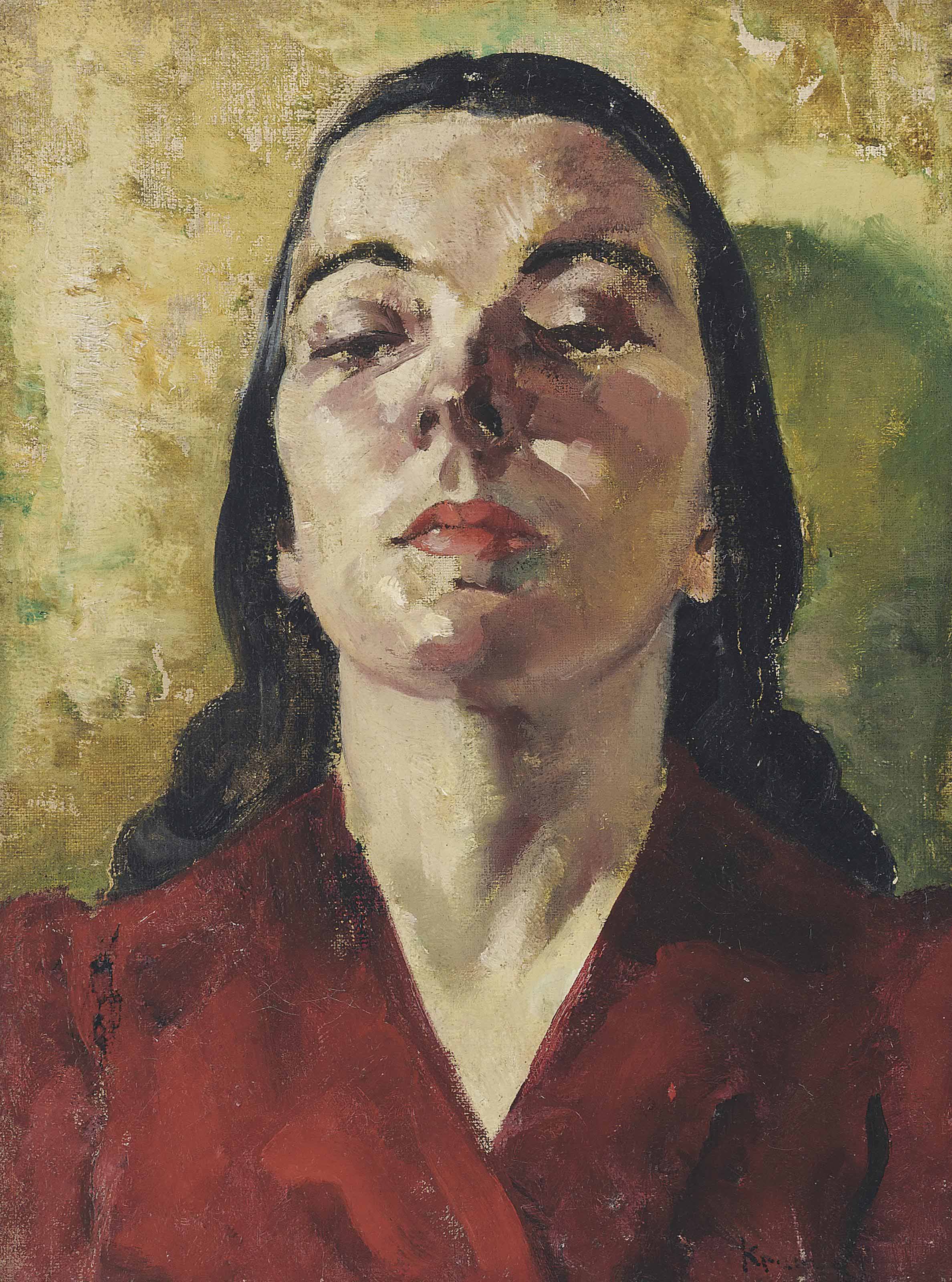 Jacob Kramer 1892 1962 Portrait Of A Woman 20th Century