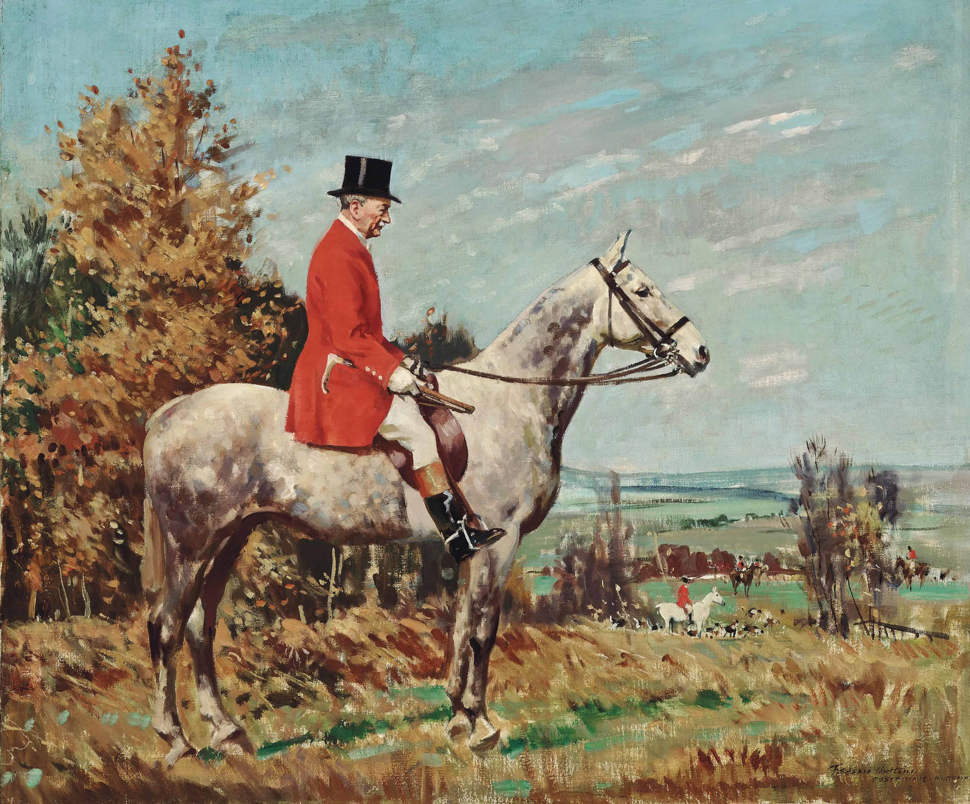 George Campbell Esq., on a dappled grey hunter
