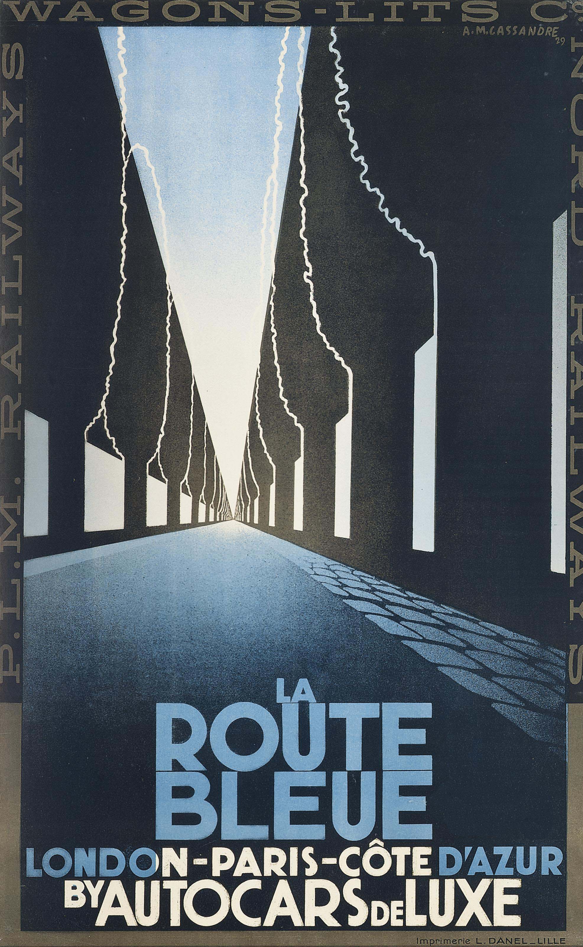 カッサンドル リトグラフ ポスター ROUTE BLEUE カッサンドル リトグラフ ポスター ROUTE BLEUE