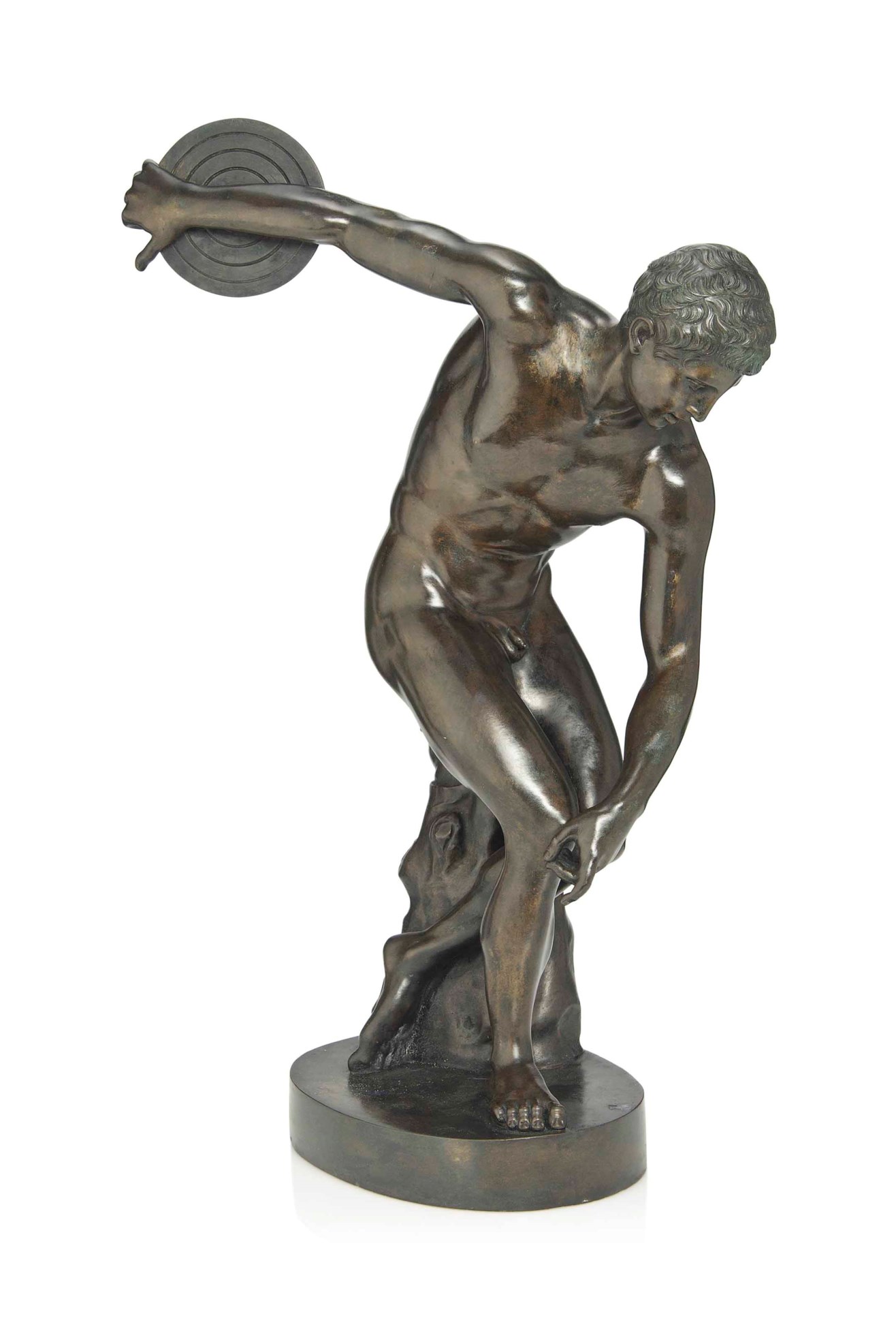 'THE DISCUS THROWER' AN ART DECO PATINATEDBRONZE FIGURE, CIRCA 1930