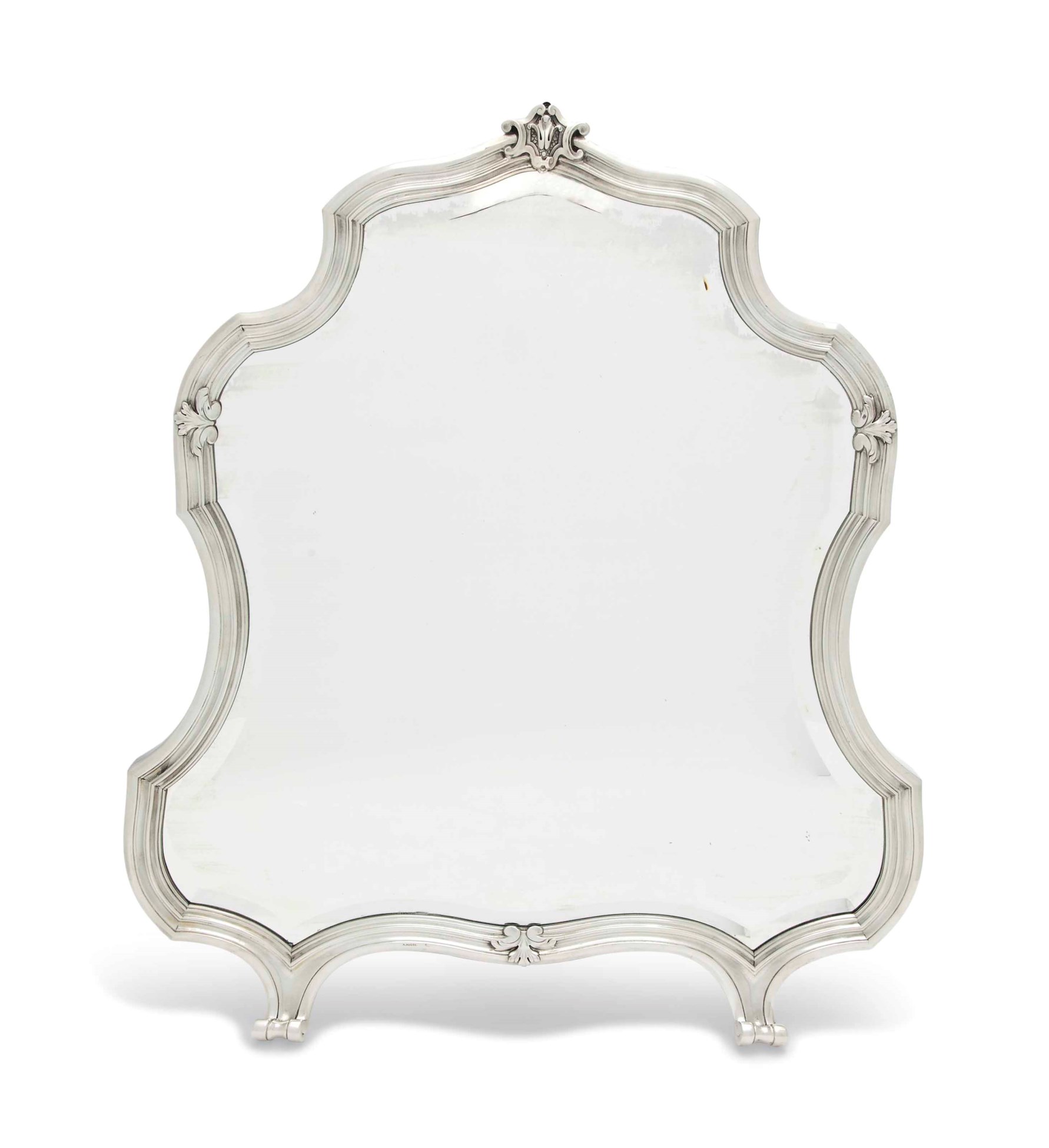 A FRENCH SILVERMOUNTED DRESSING TABLE MIRROR, MARK OF AUCOC ET CIE