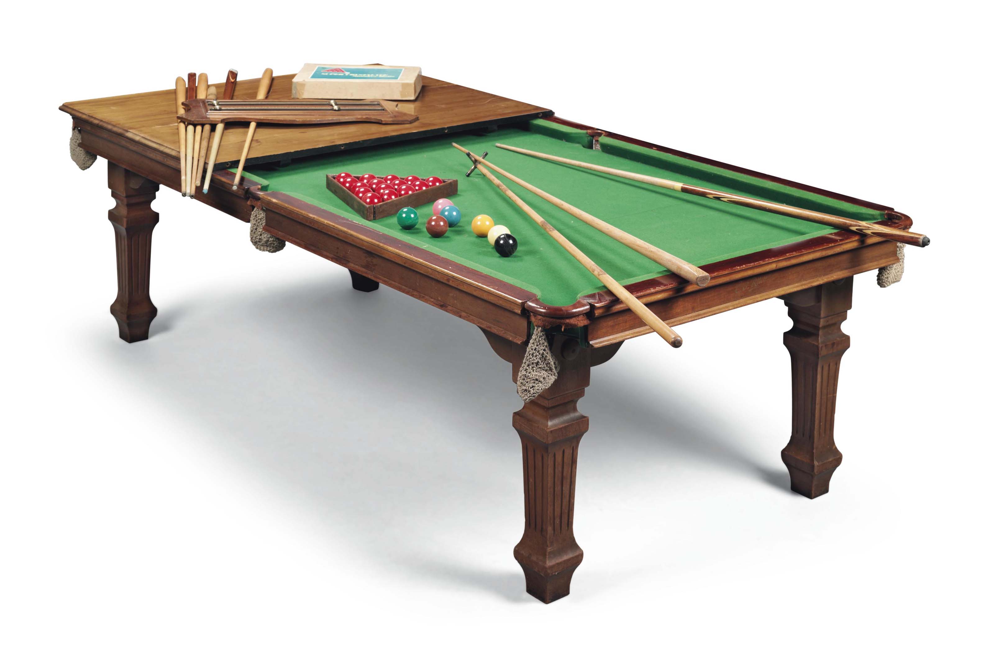 AN ENGLISH MAHOGANY SNOOKER/DINING TABLE , BY E. J. RILEY LTD., EARLY 20TH CENTURY Christie's