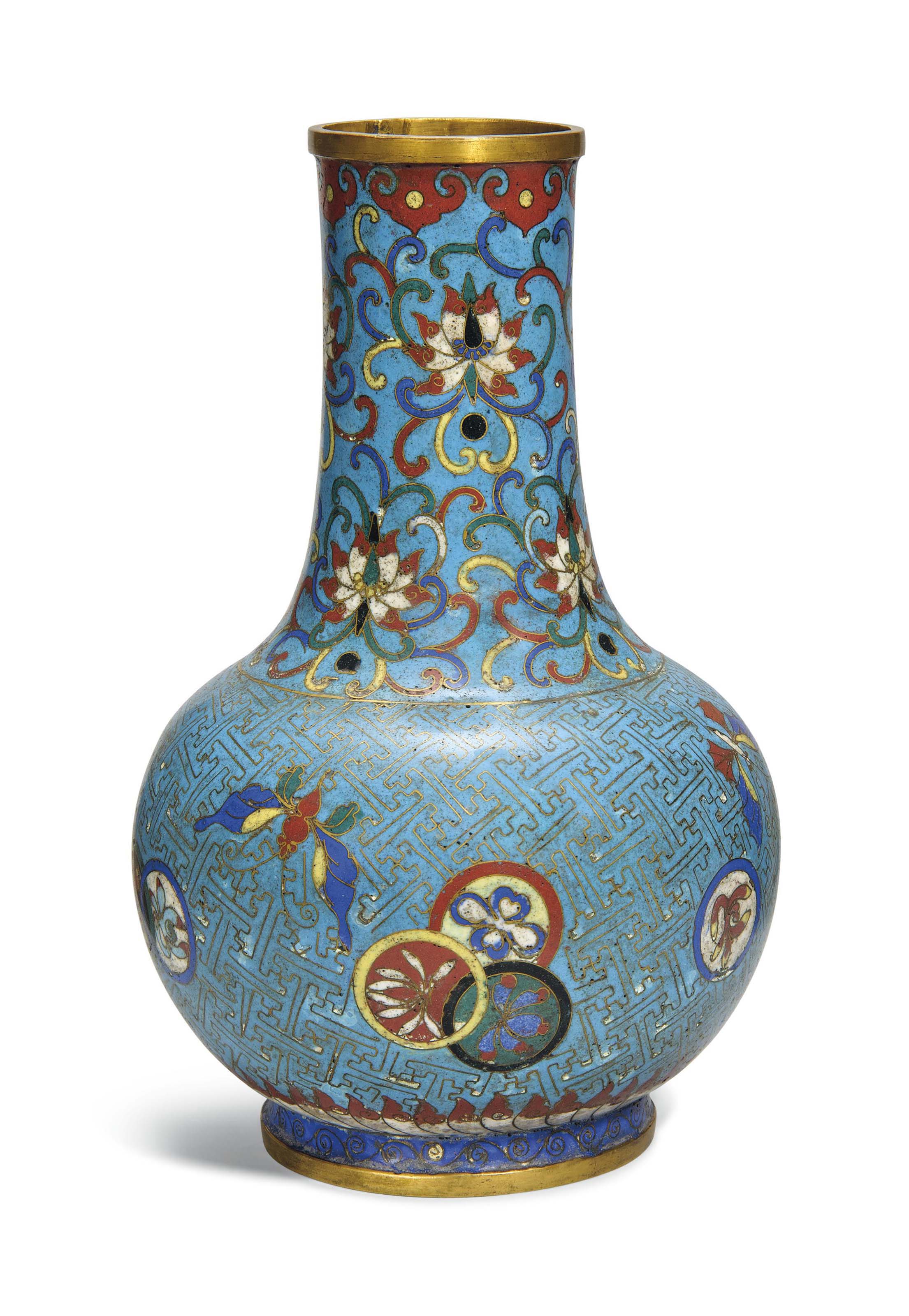 A CHINESE CLOISONNÉ ENAMEL BOTTLE VASE , LATE 18TH CENTURY Christie's