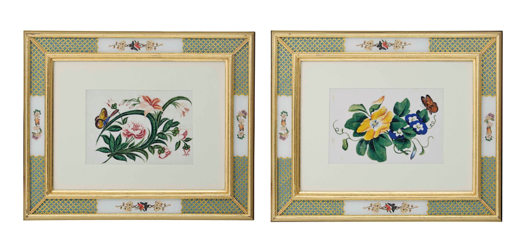 TEN CHINESE RICE PAPER PAINTINGS