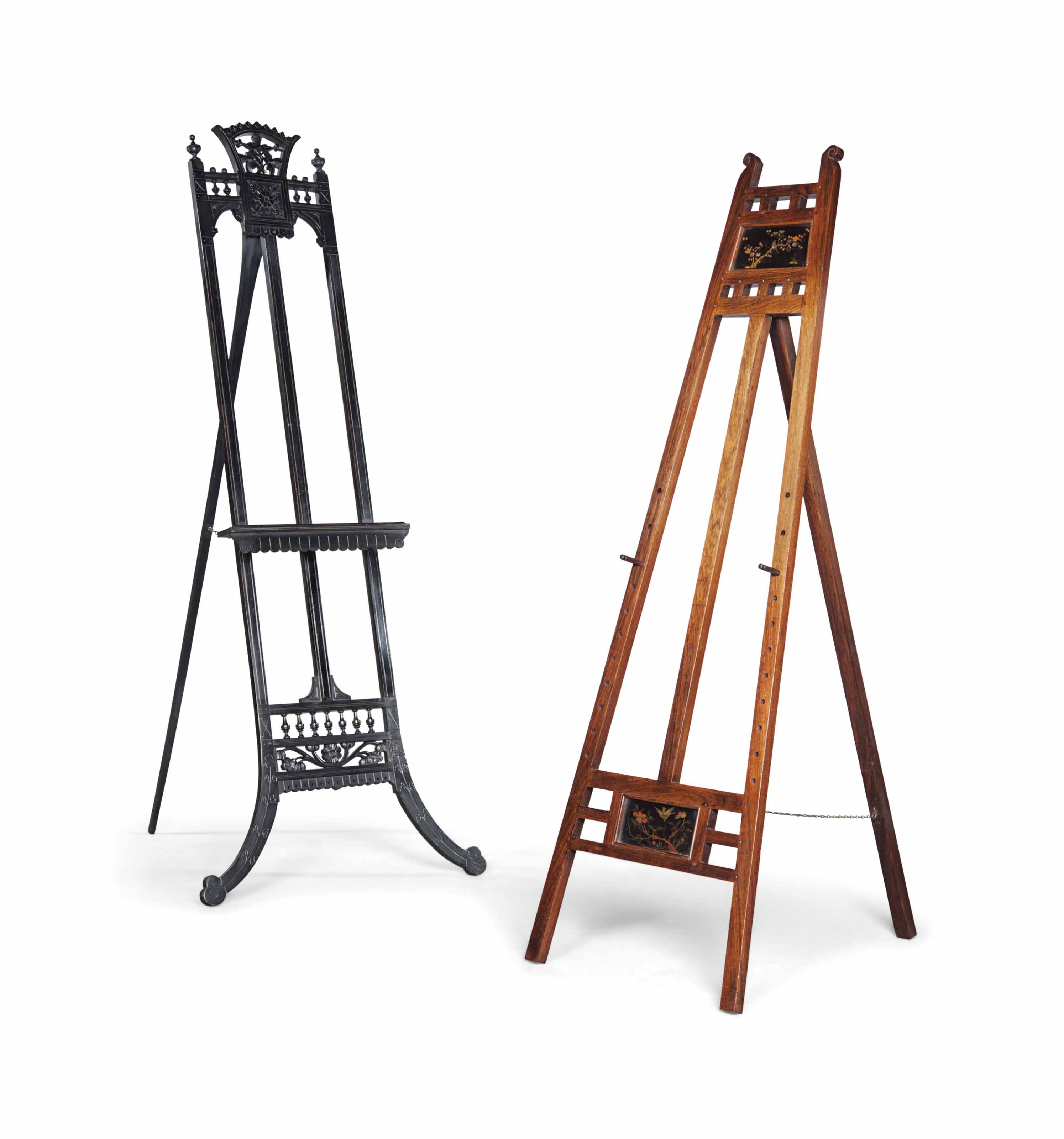TWO LATE VICTORIAN GALLERY EASELS , LATE 19TH CENTURY Christie's