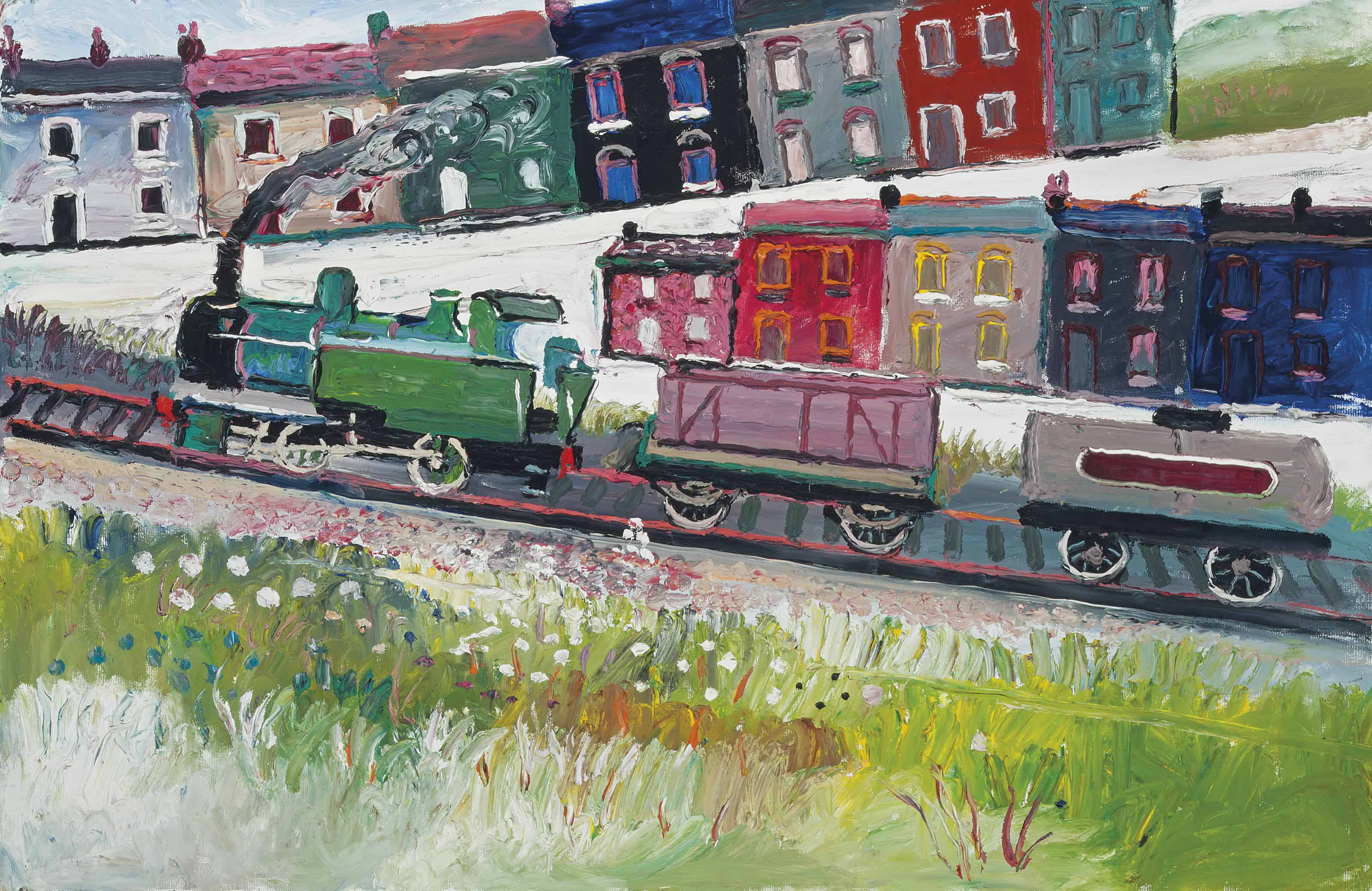 Fred Yates (Urmston 19222008) , A train passing Christie's