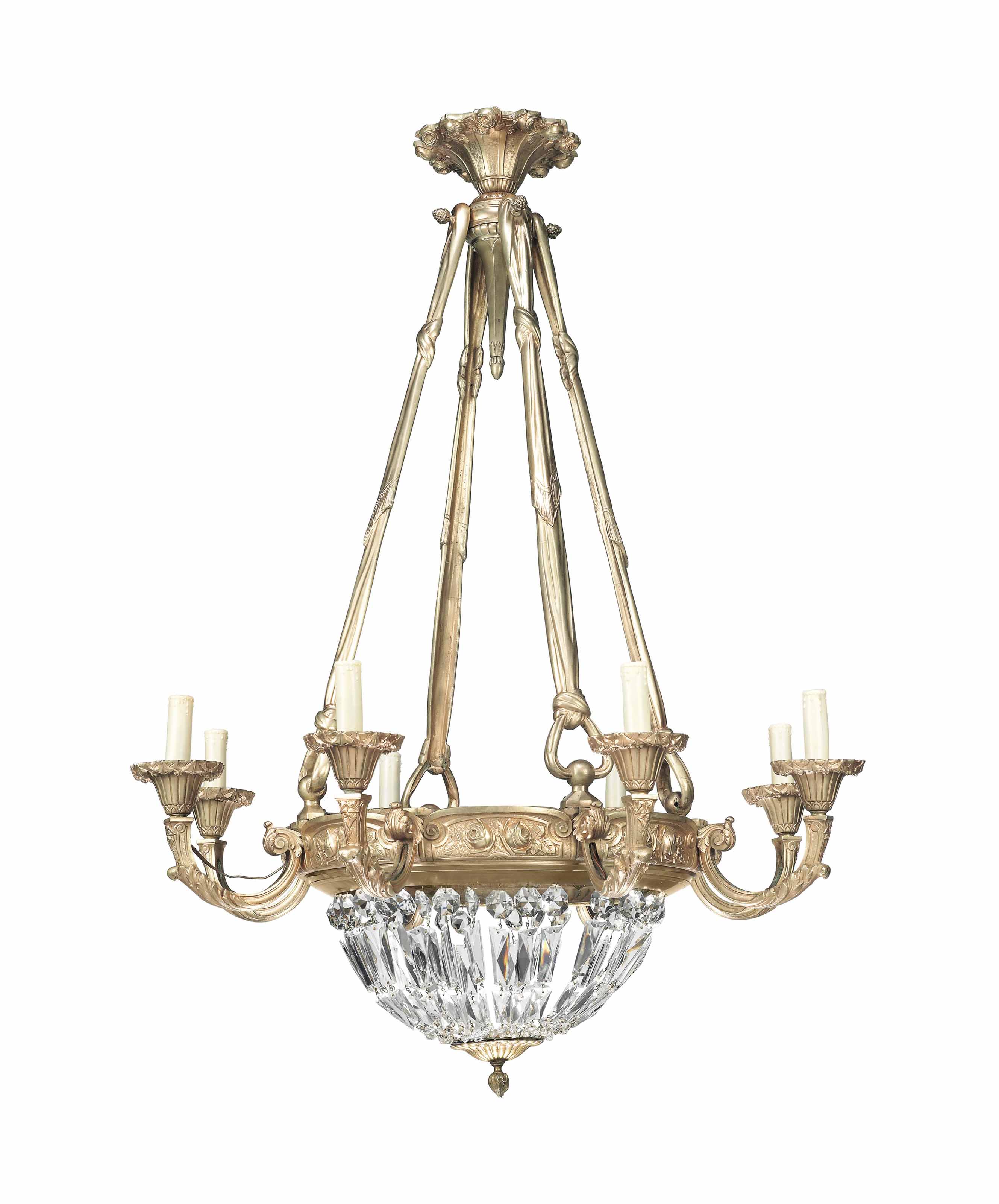 AN ENGLISH BRONZE CHANDELIER , CIRCA 1930 Christie's