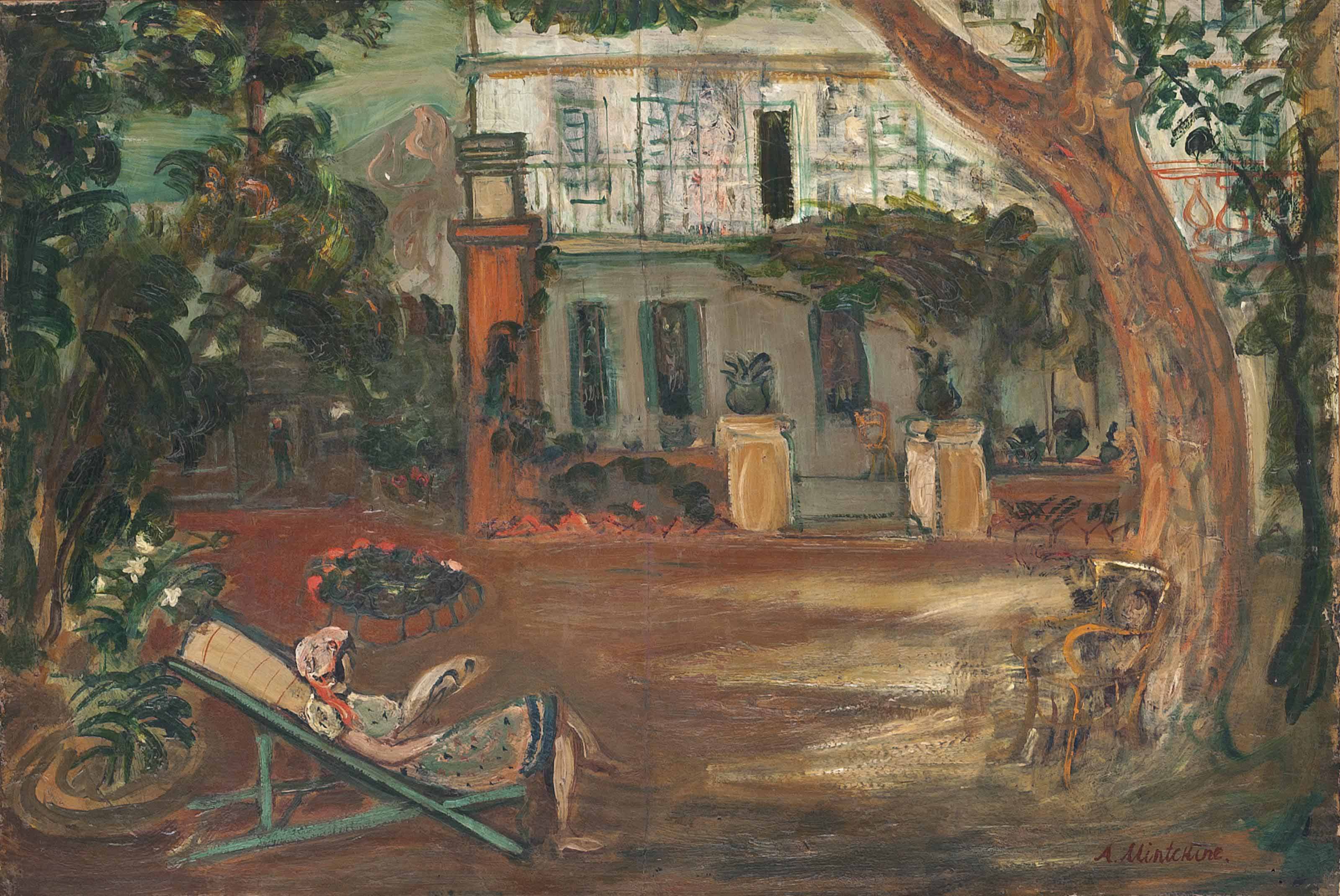 Abraham Mintchine (Kiev 18981931 La Garde) , Mme Mintchine au jardin