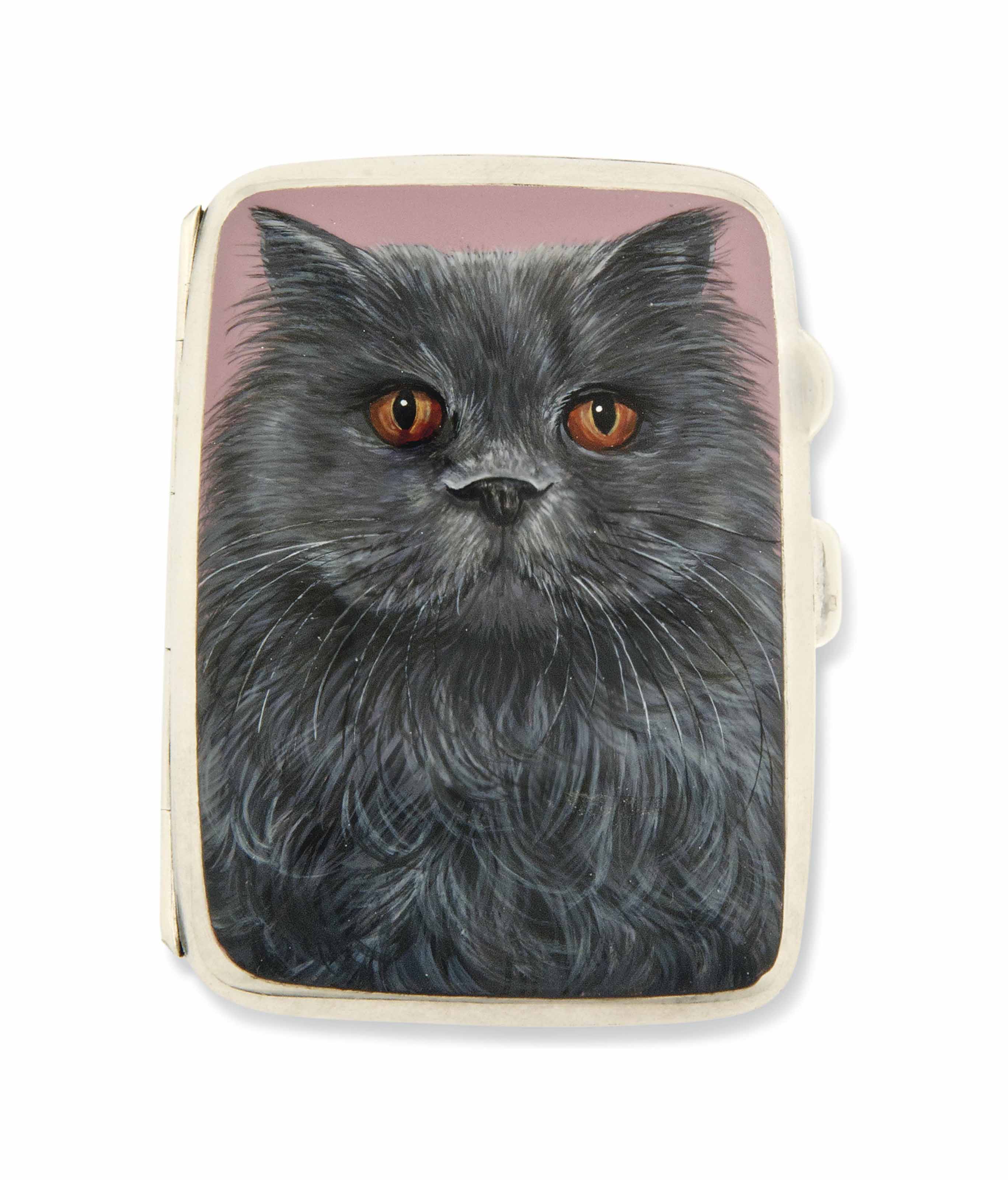 A Silver And Enamel Cigarette Case Mark Of Miller Brothers